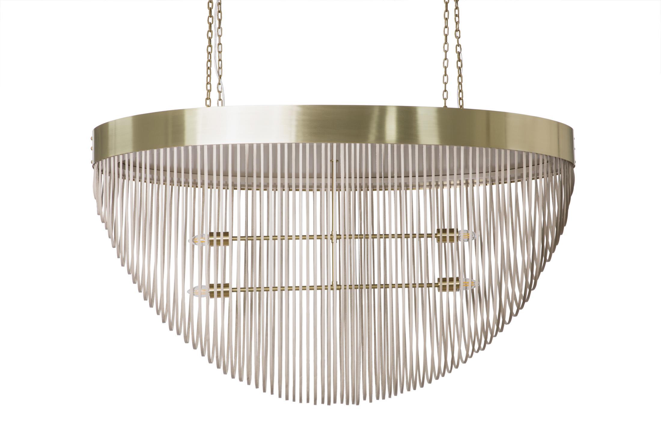 Romantic Brass Oval Chandelier