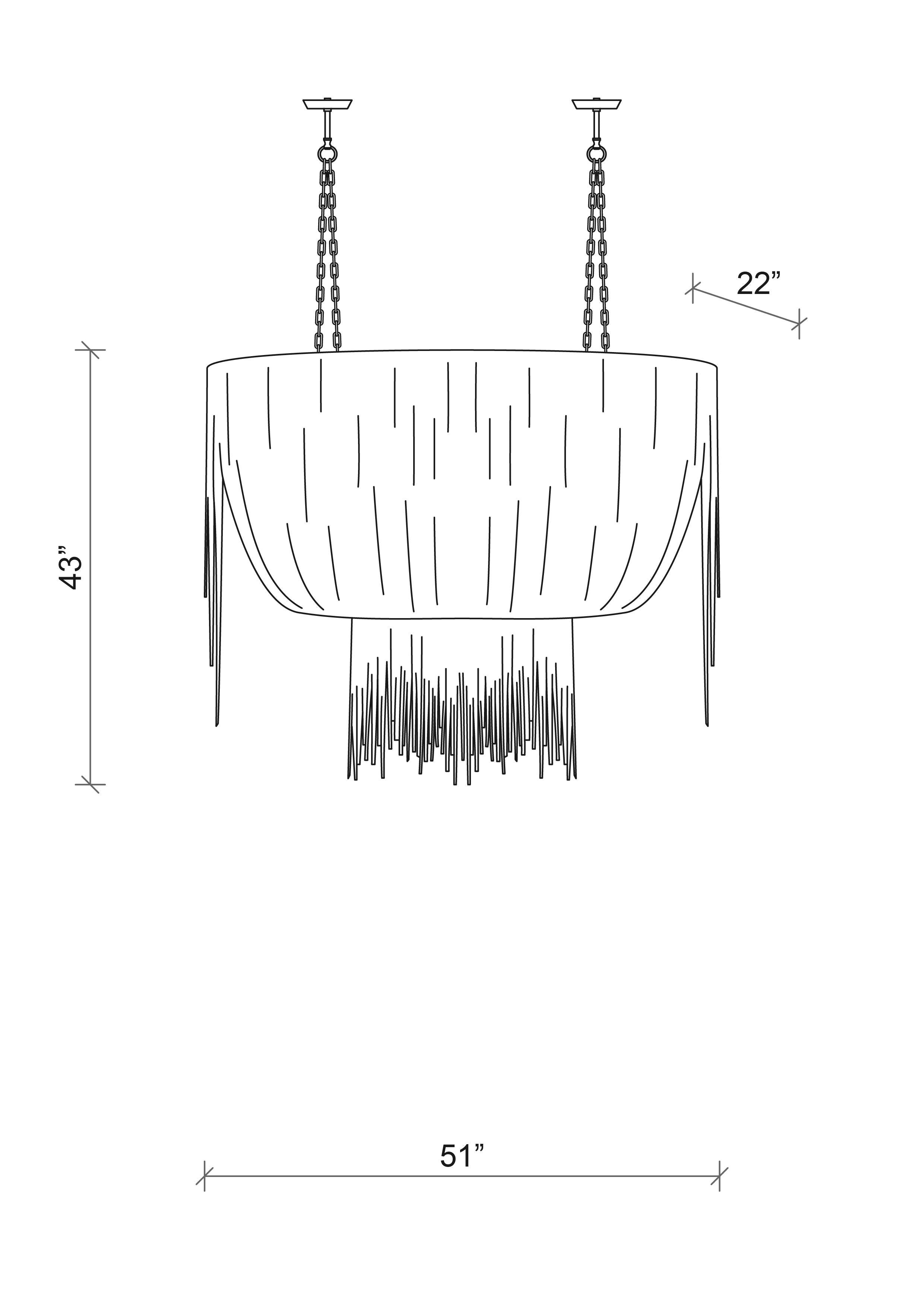 Medium Oval Urchin Leather Chandelier in NeKeia Leather