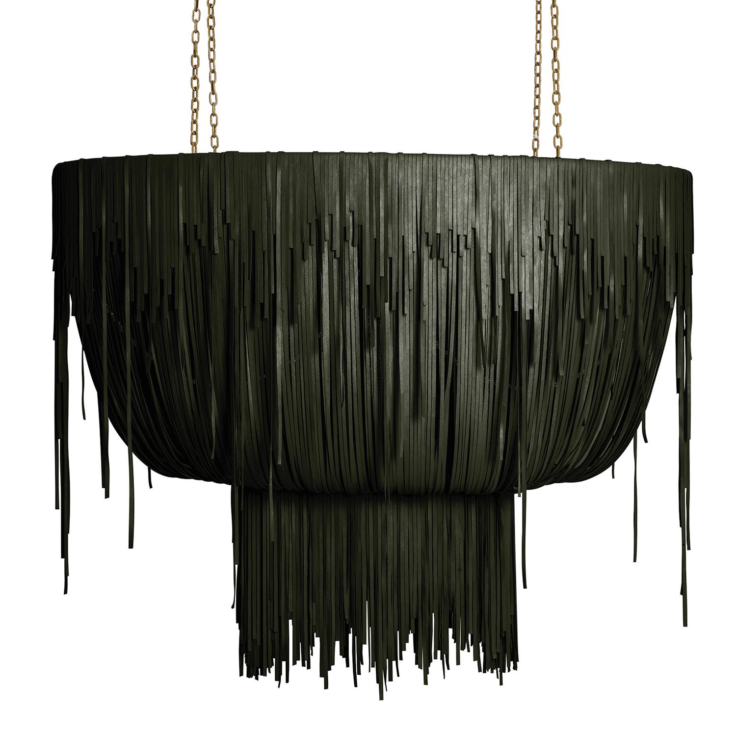 Medium Oval Urchin Leather Chandelier in NeKeia Leather
