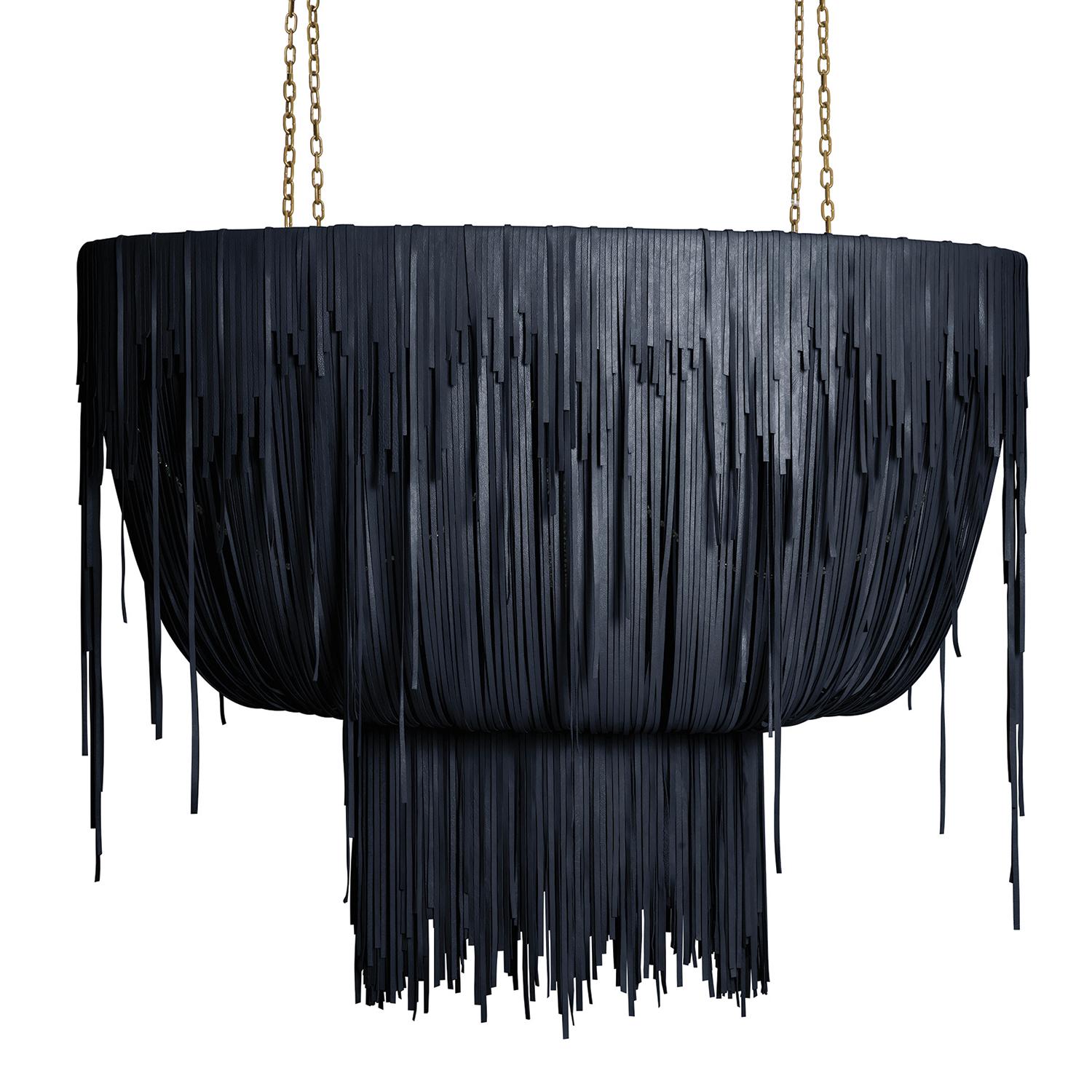 Medium Oval Urchin Leather Chandelier in NeKeia Leather