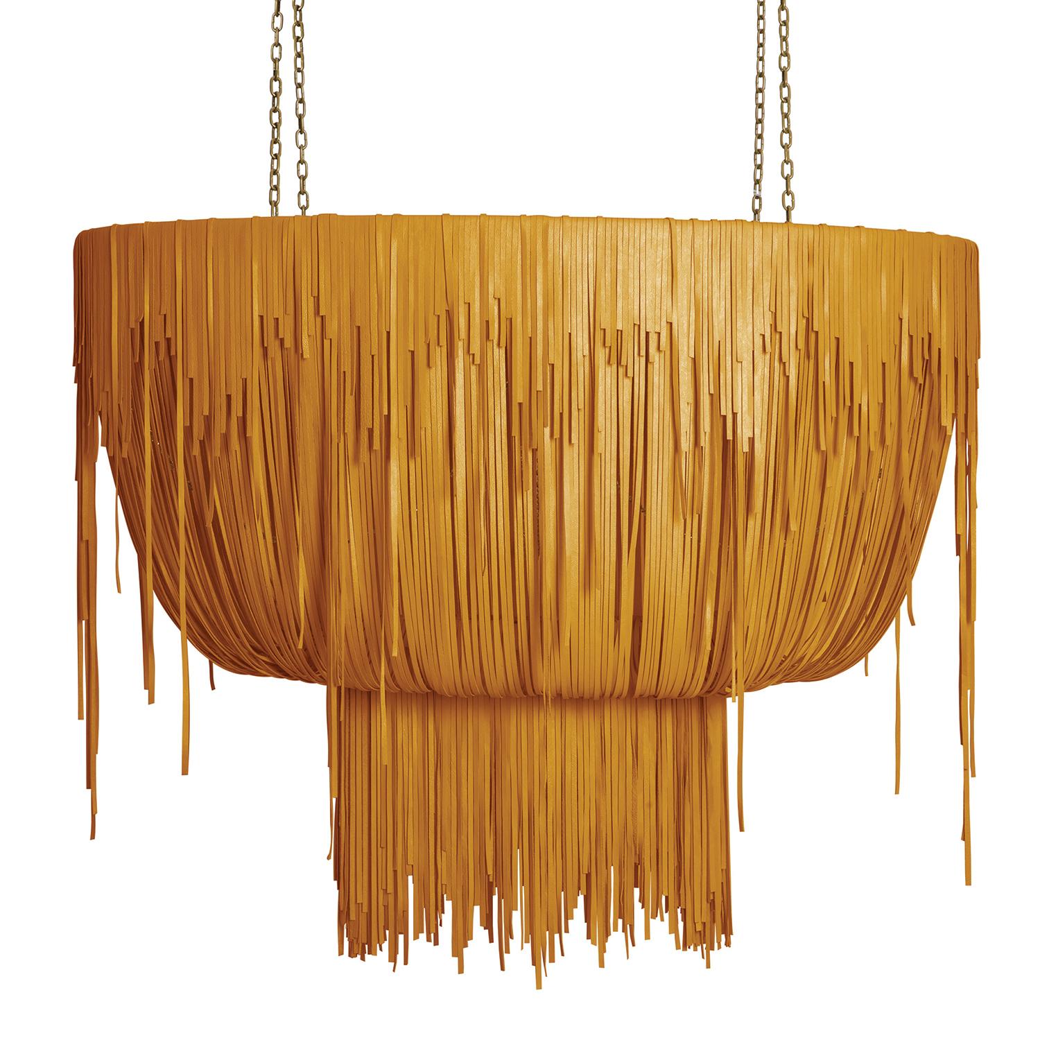 Medium Oval Urchin Leather Chandelier in NeKeia Leather