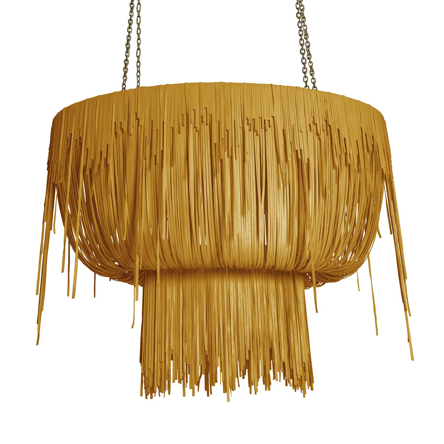 Medium Oval Urchin Leather Chandelier in NeKeia Leather