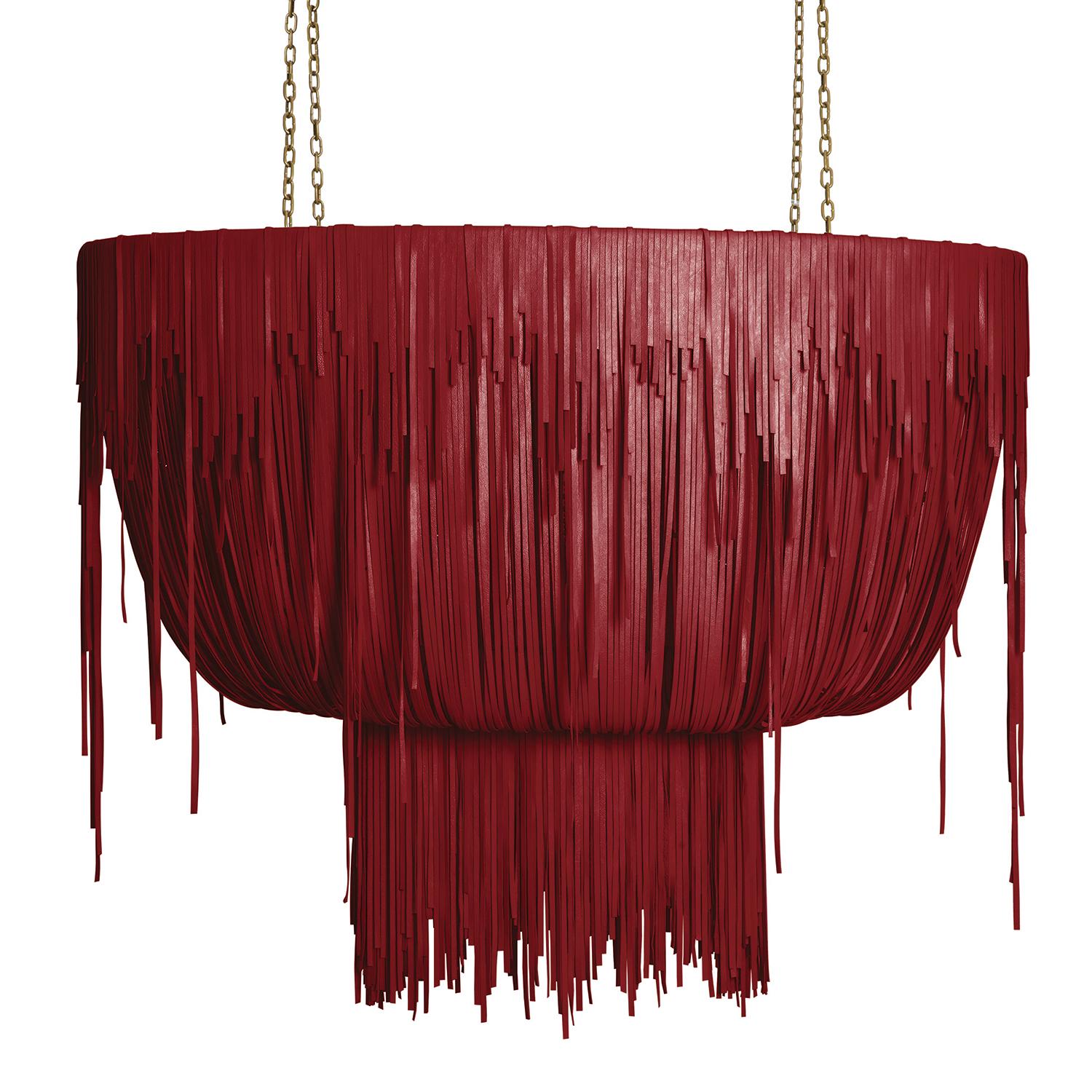 Medium Oval Urchin Leather Chandelier in NeKeia Leather