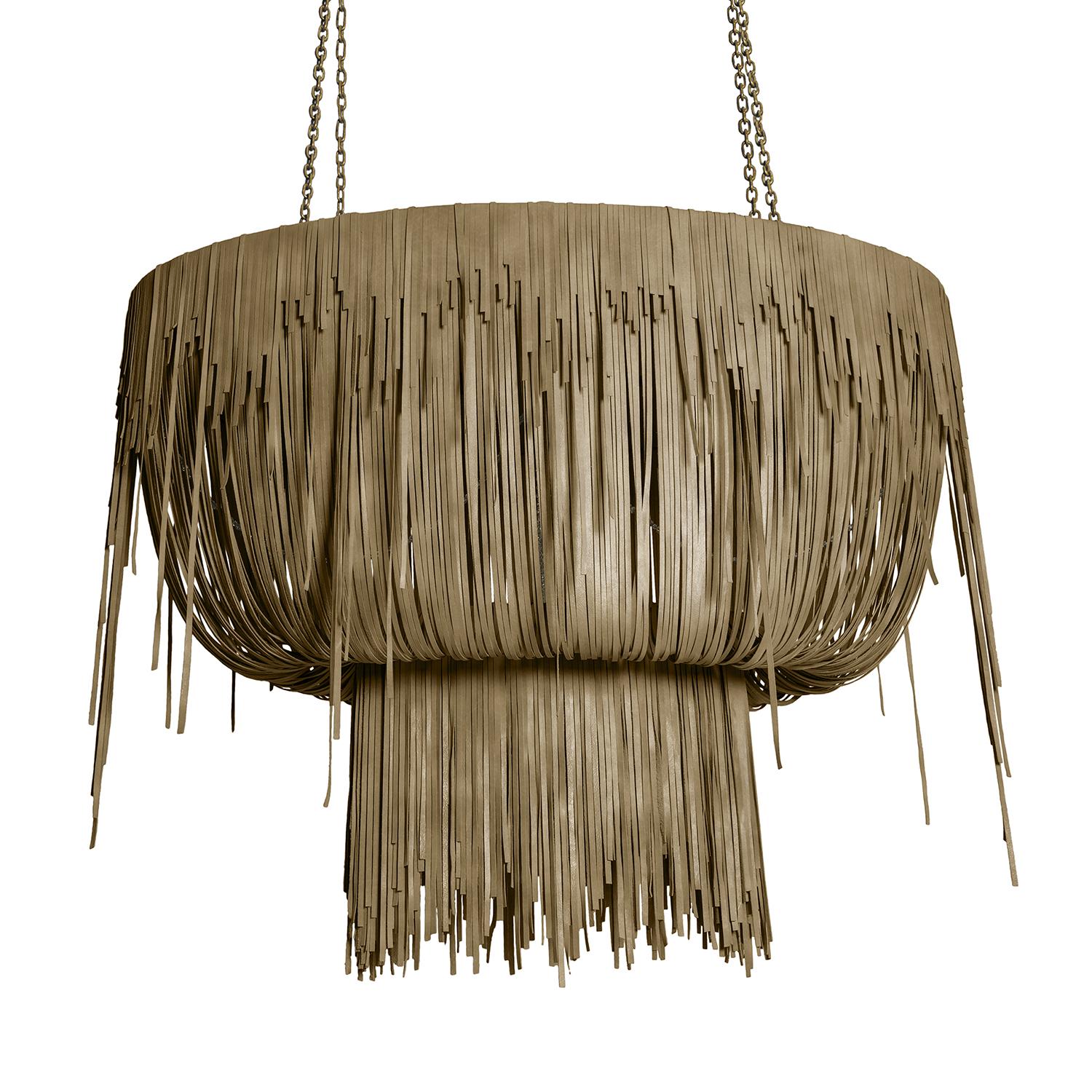Medium Oval Urchin Leather Chandelier in Premium Leather