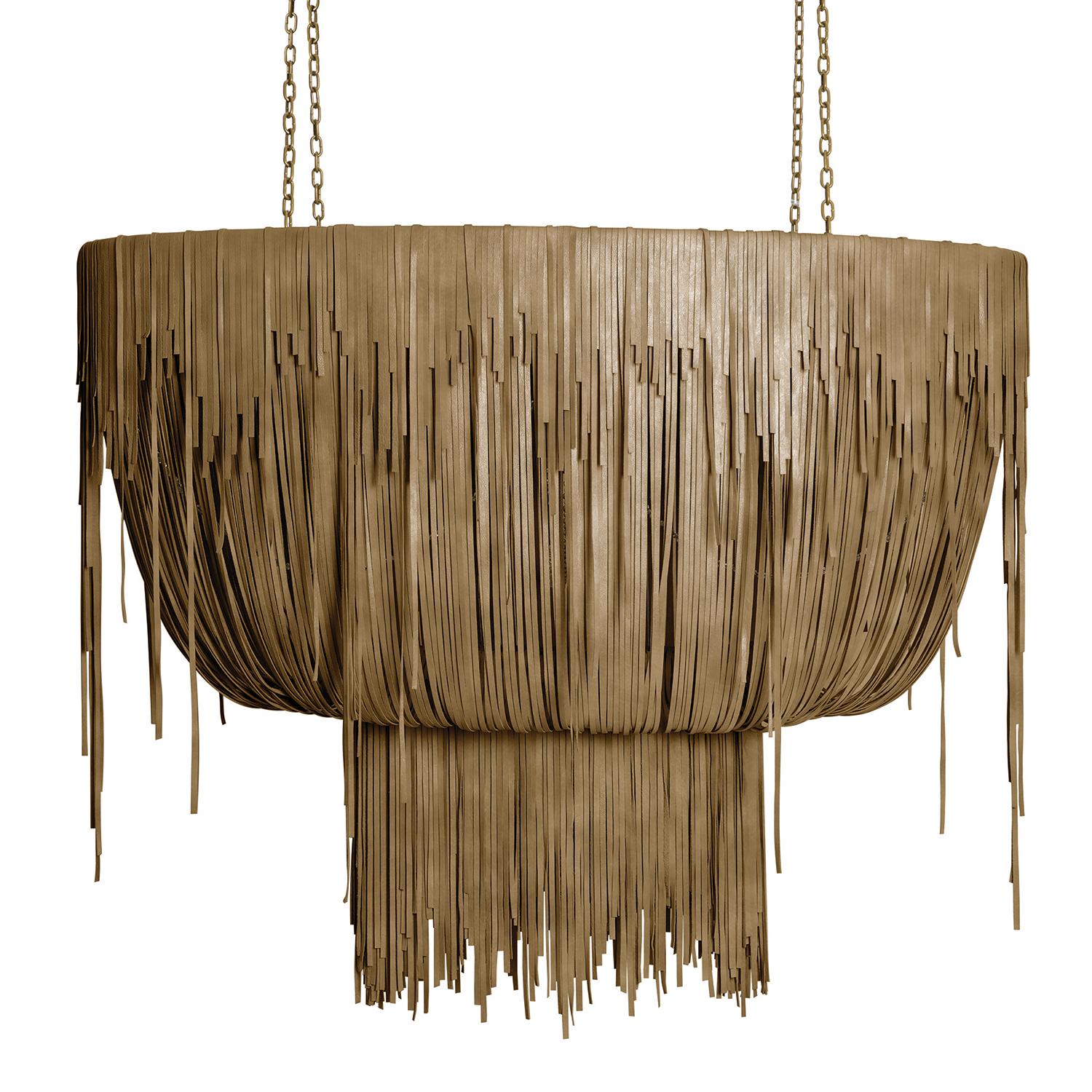 Medium Oval Urchin Leather Chandelier in Premium Leather