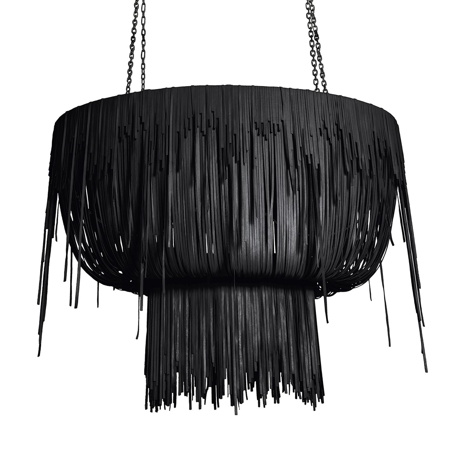 Medium Oval Urchin Leather Chandelier in Premium Leather