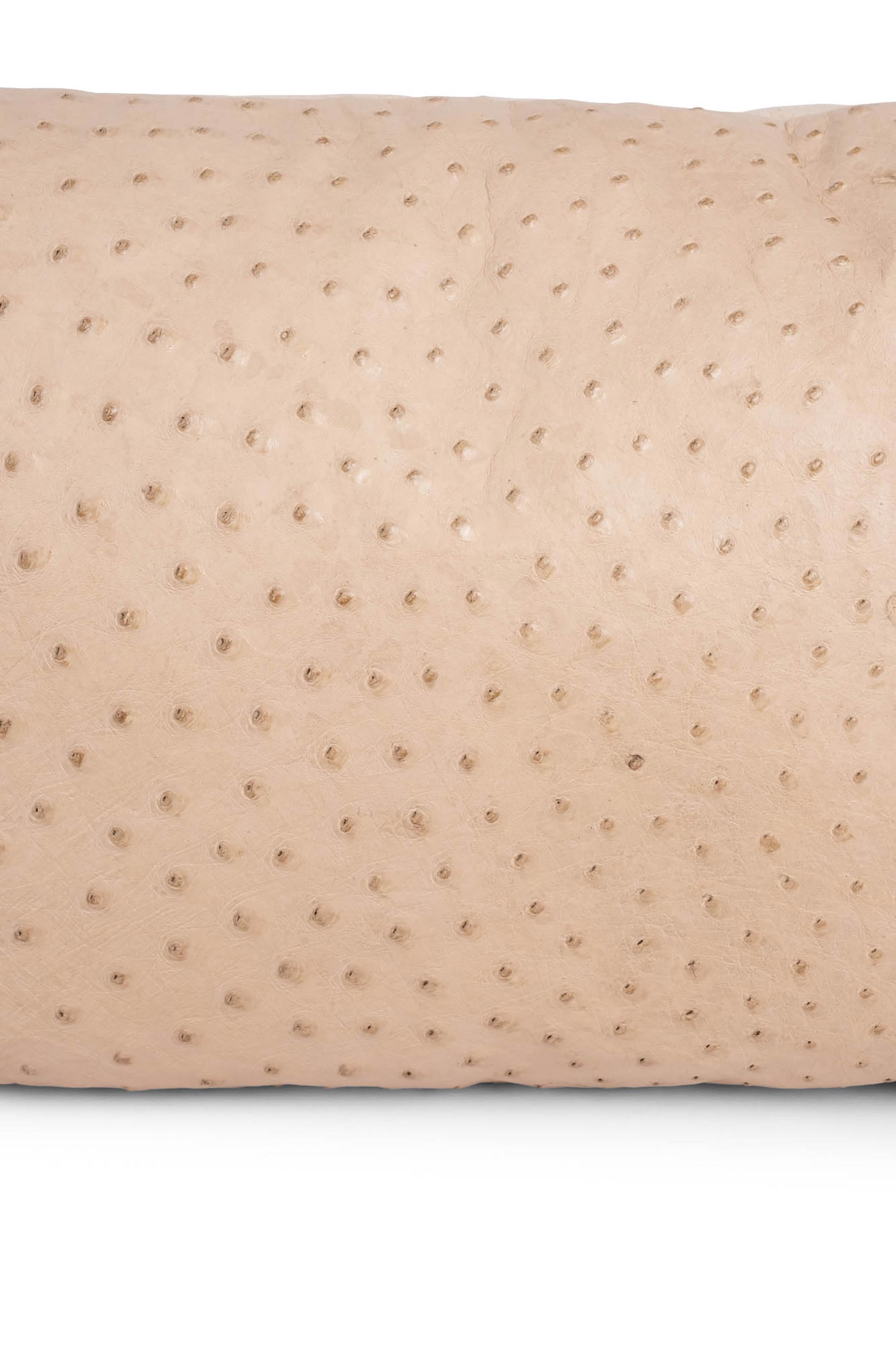 Ostrich Leather Lumbar Pillow - Cream