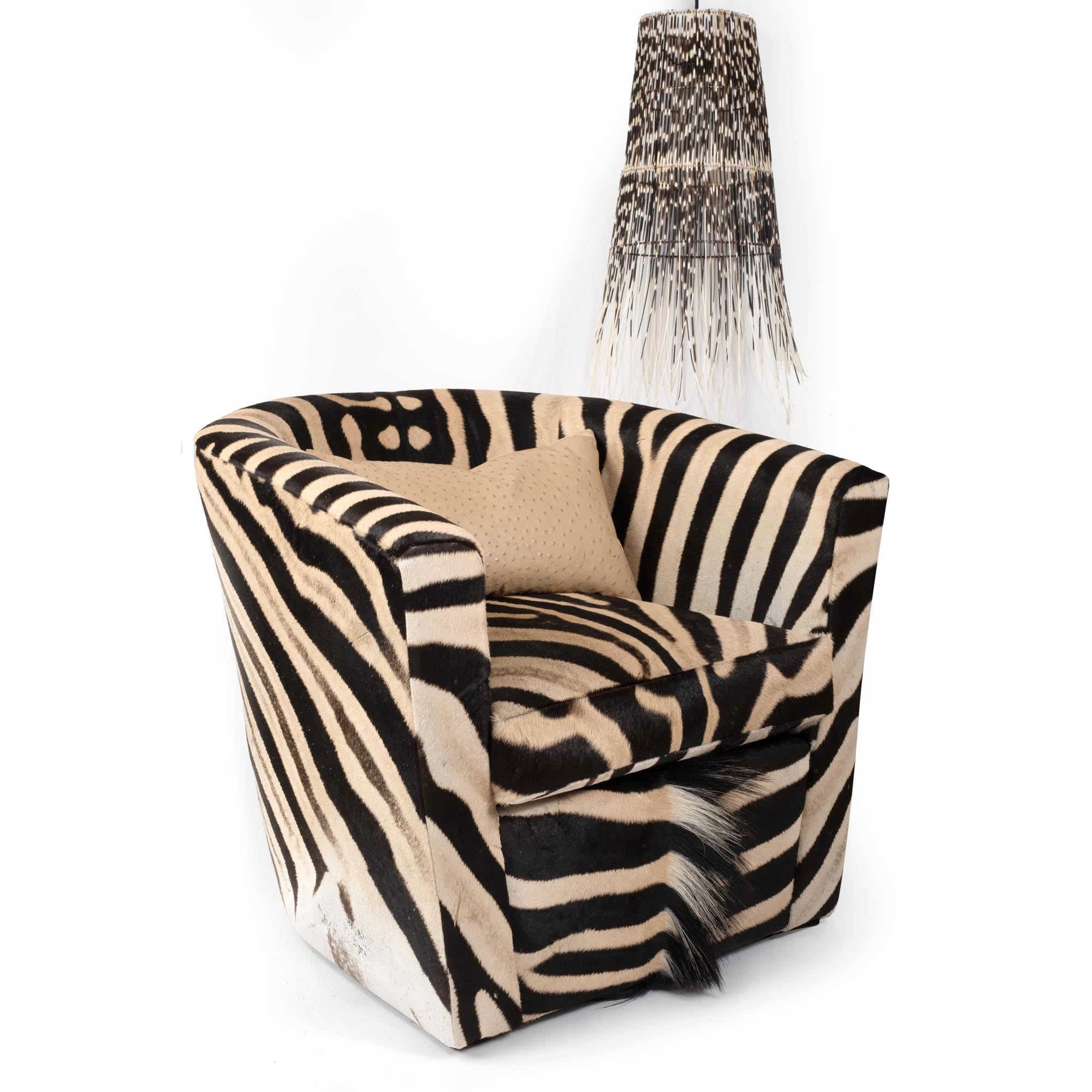Ostrich Leather Lumbar Pillow - Cream