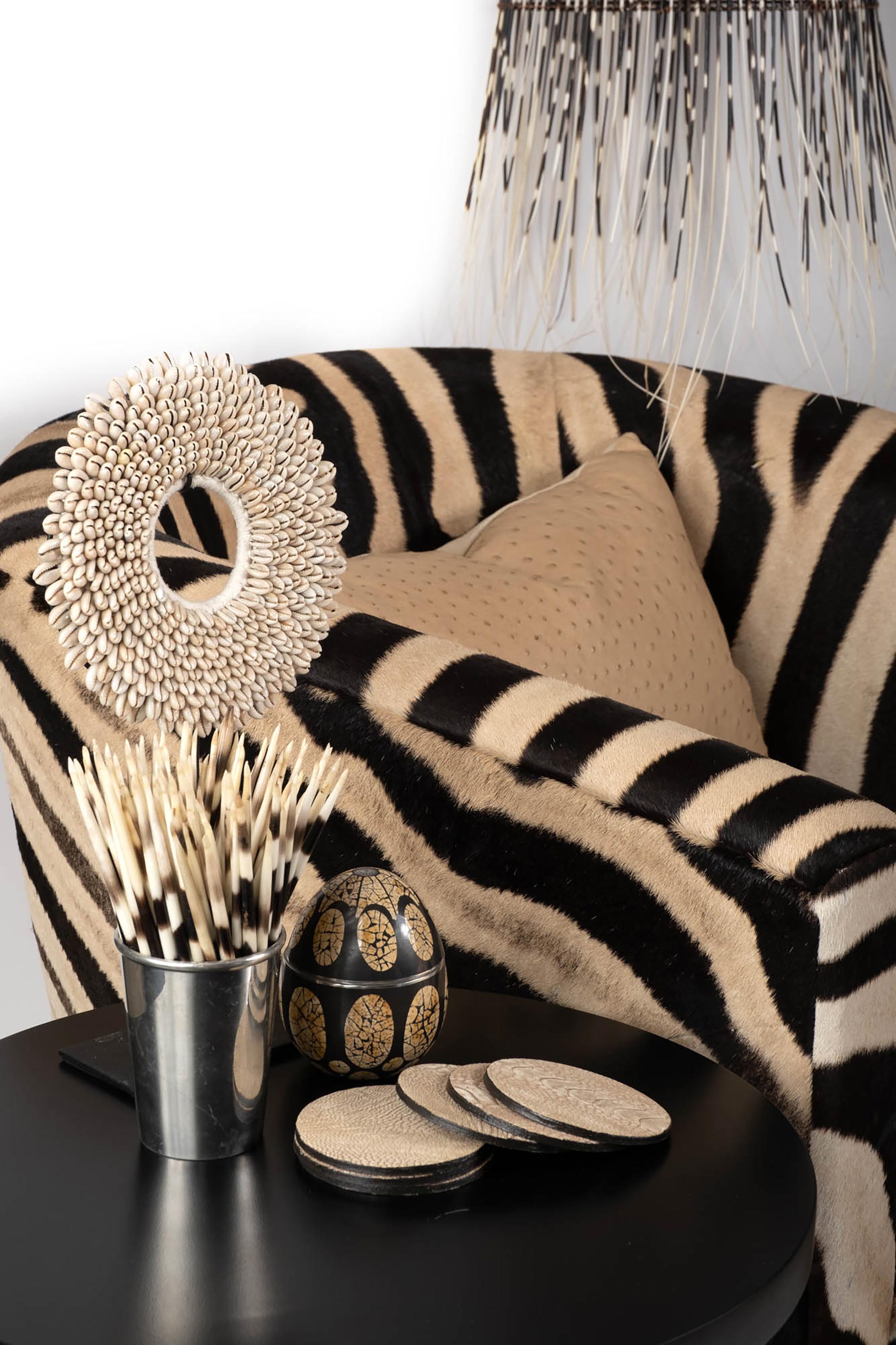 Ostrich Leather Lumbar Pillow - Cream