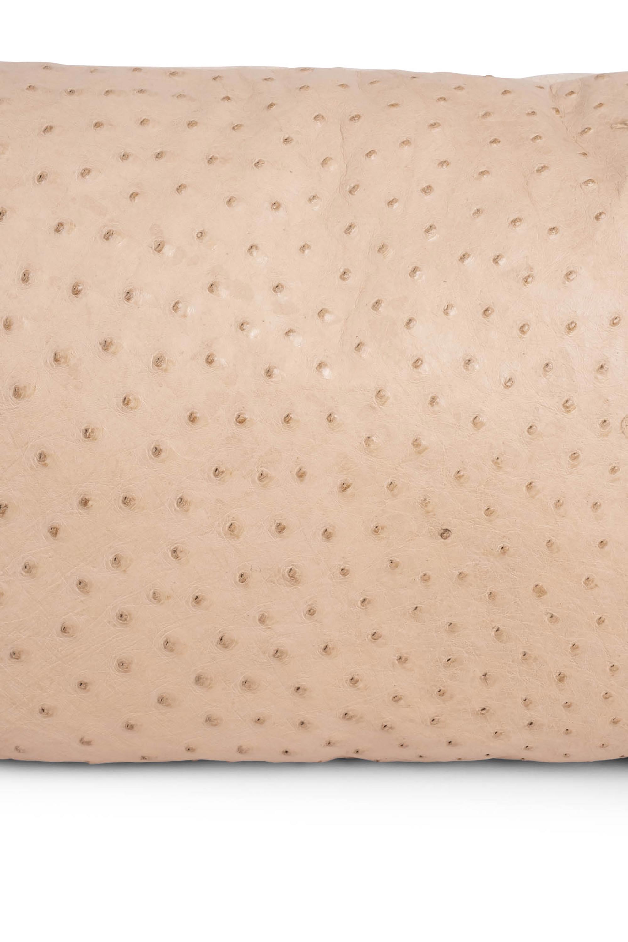 Ostrich Leather Pillow - Cream