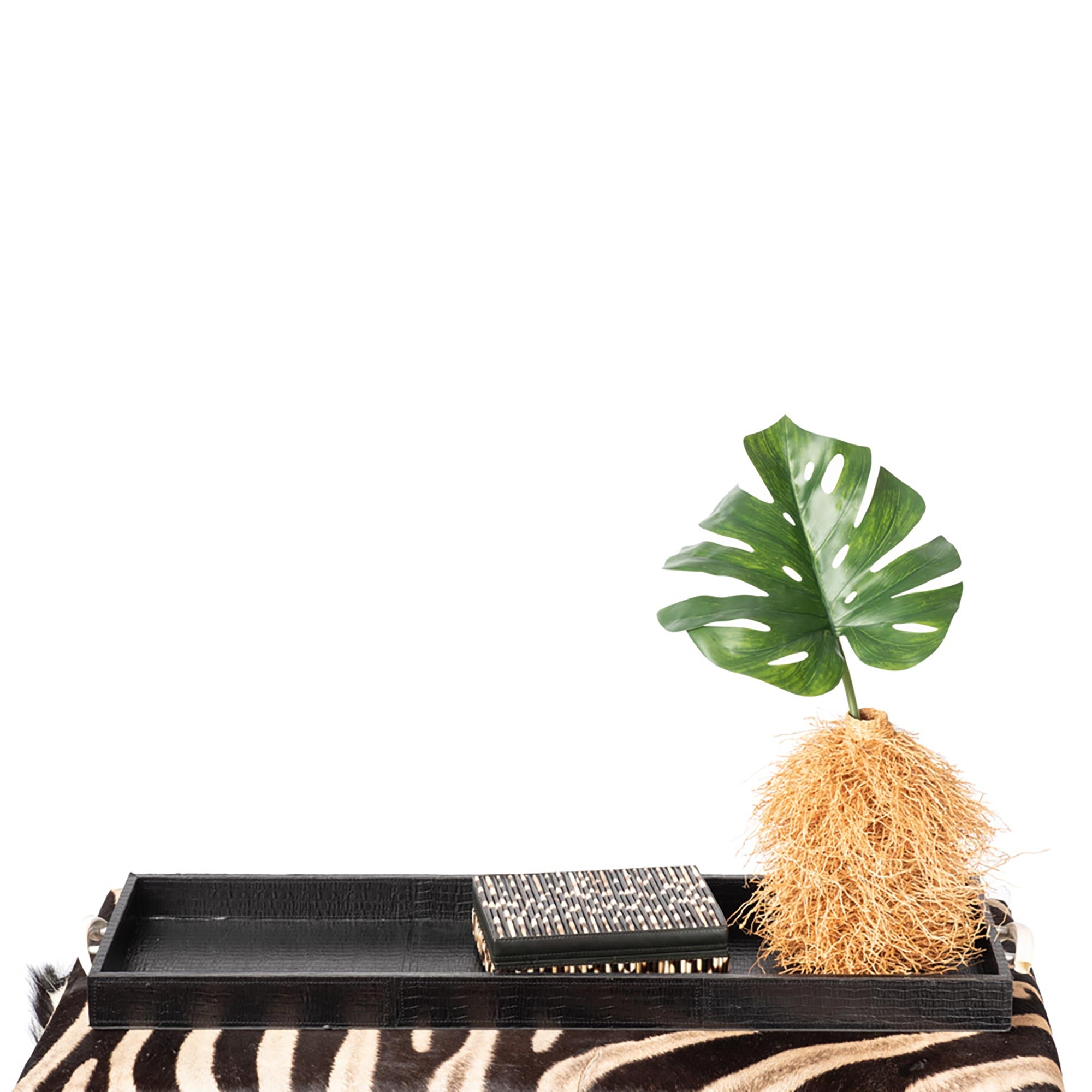 Rectangle Zebra Hide Ottoman