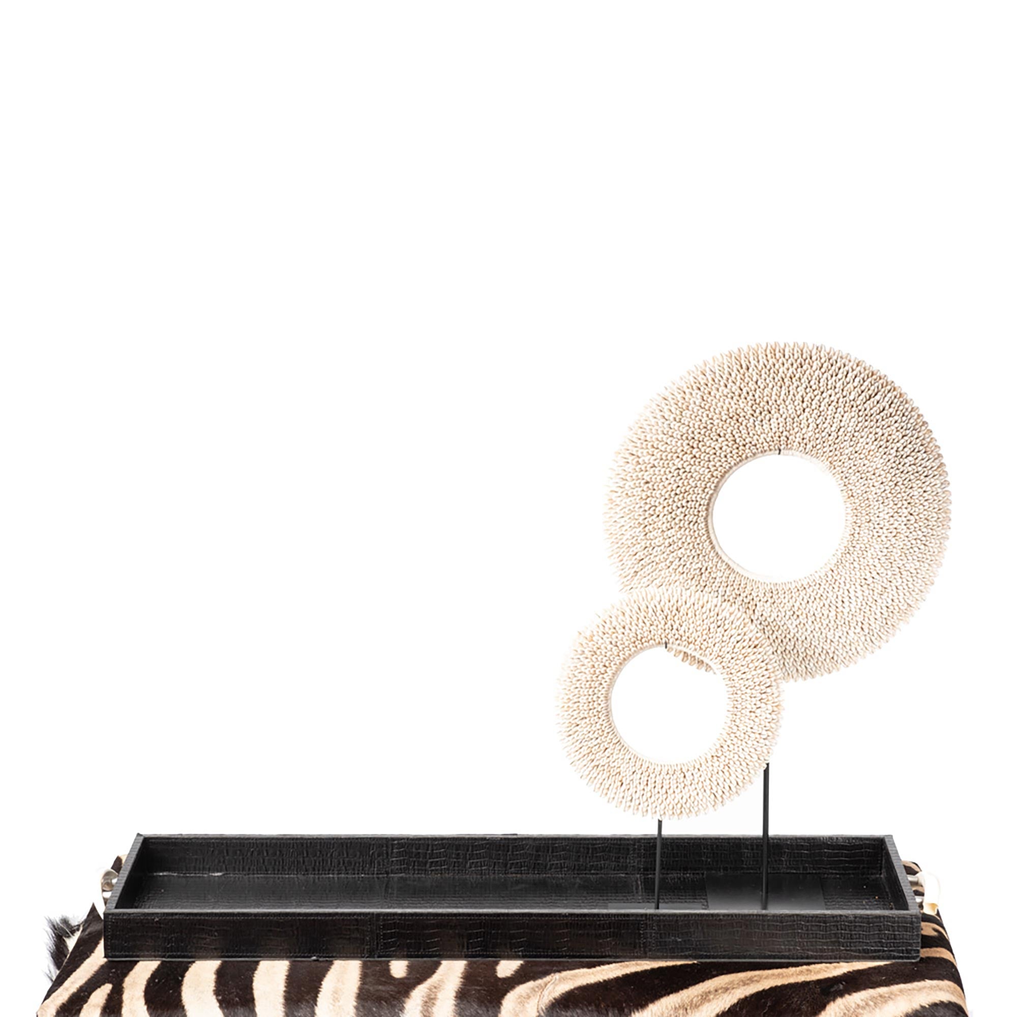 Rectangle Zebra Hide Ottoman