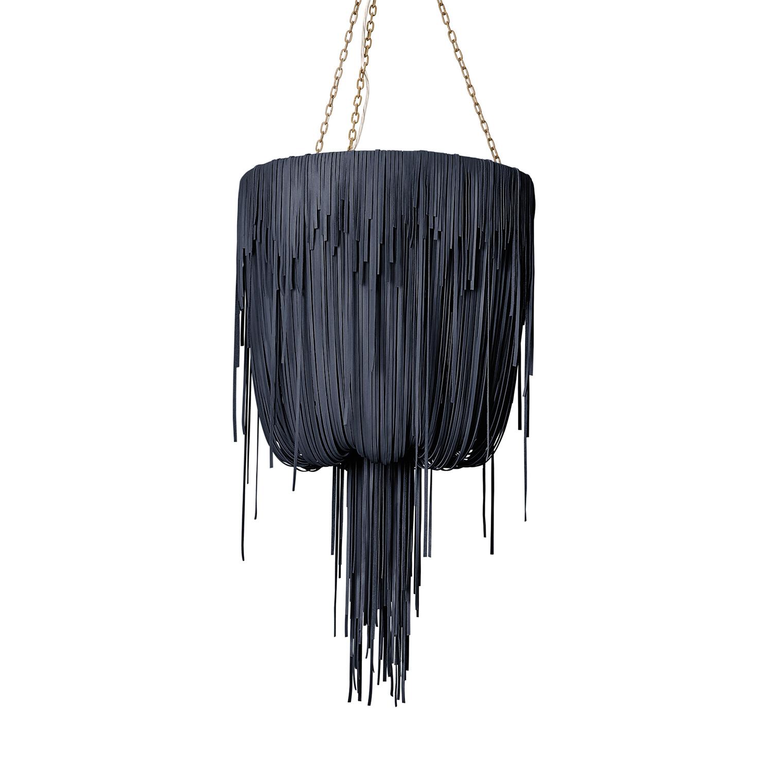 Small Round Urchin Leather Chandelier in NeKeia Leather