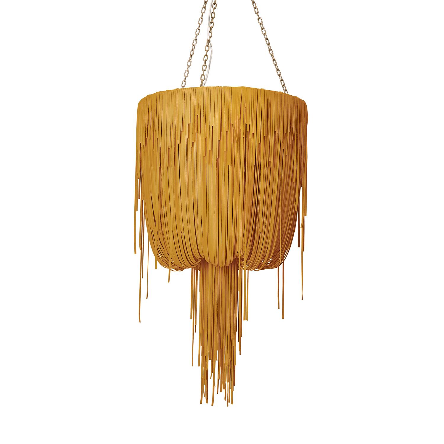 Small Round Urchin Leather Chandelier in NeKeia Leather
