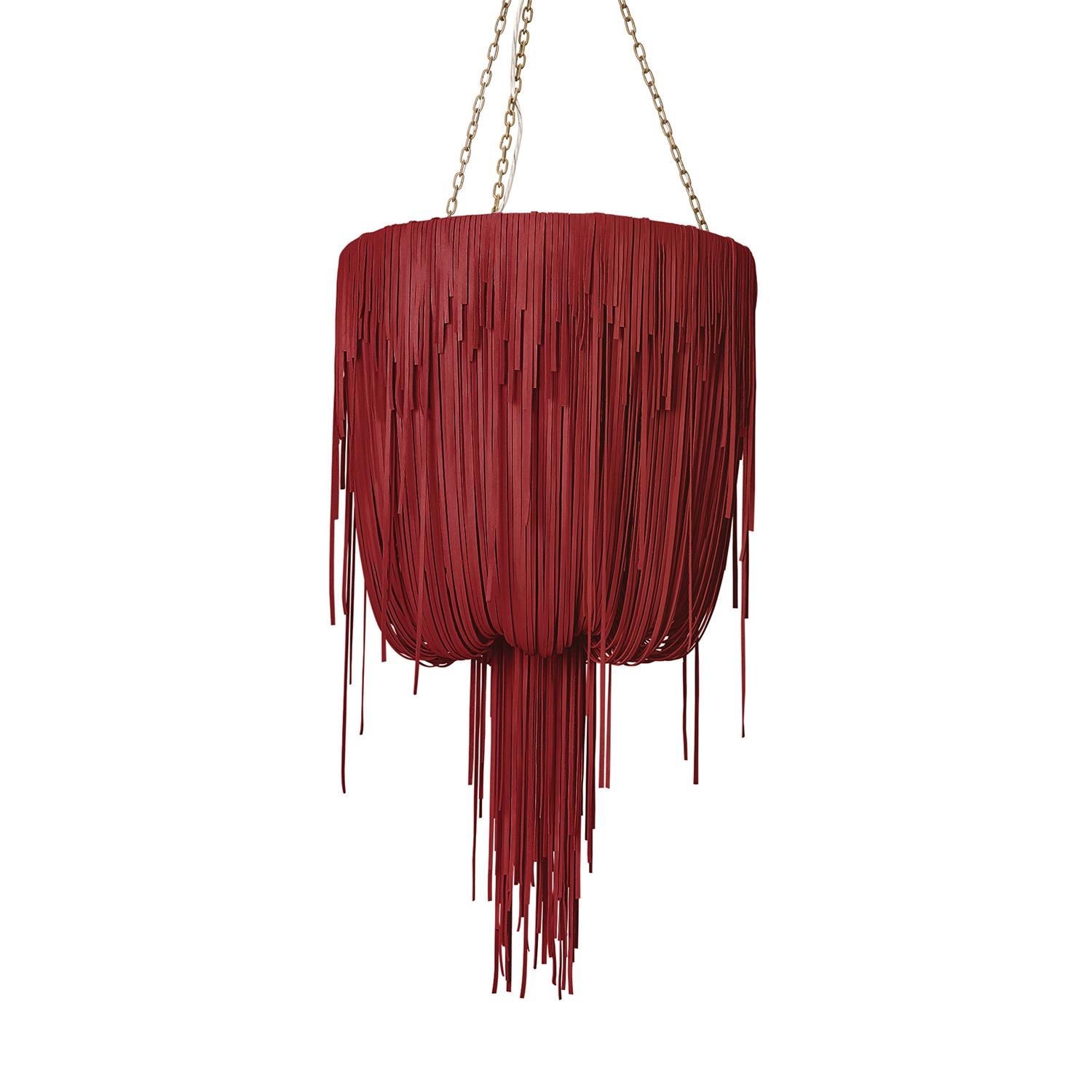 Small Round Urchin Leather Chandelier in NeKeia Leather