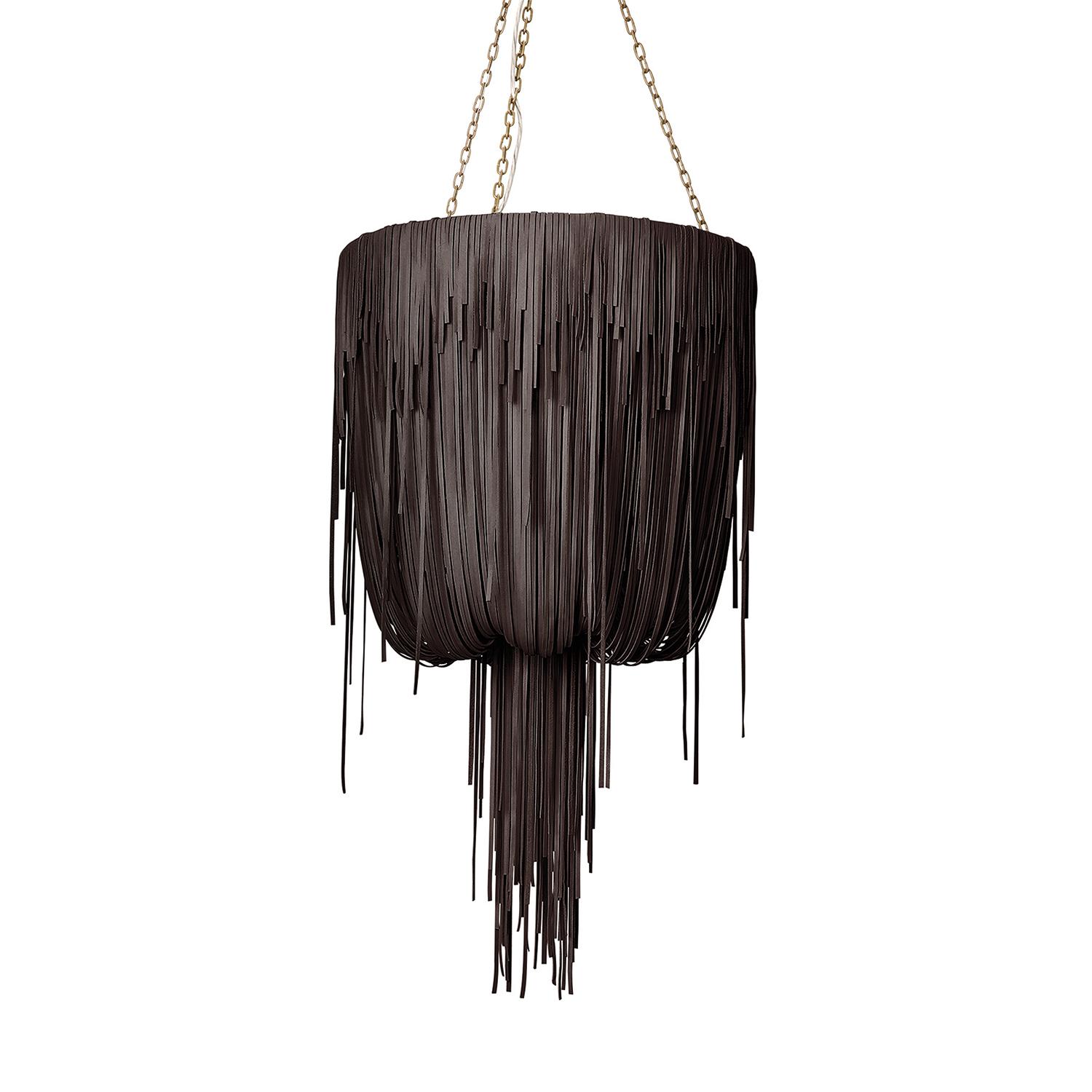 Small Round Urchin Leather Chandelier in Premium Leather