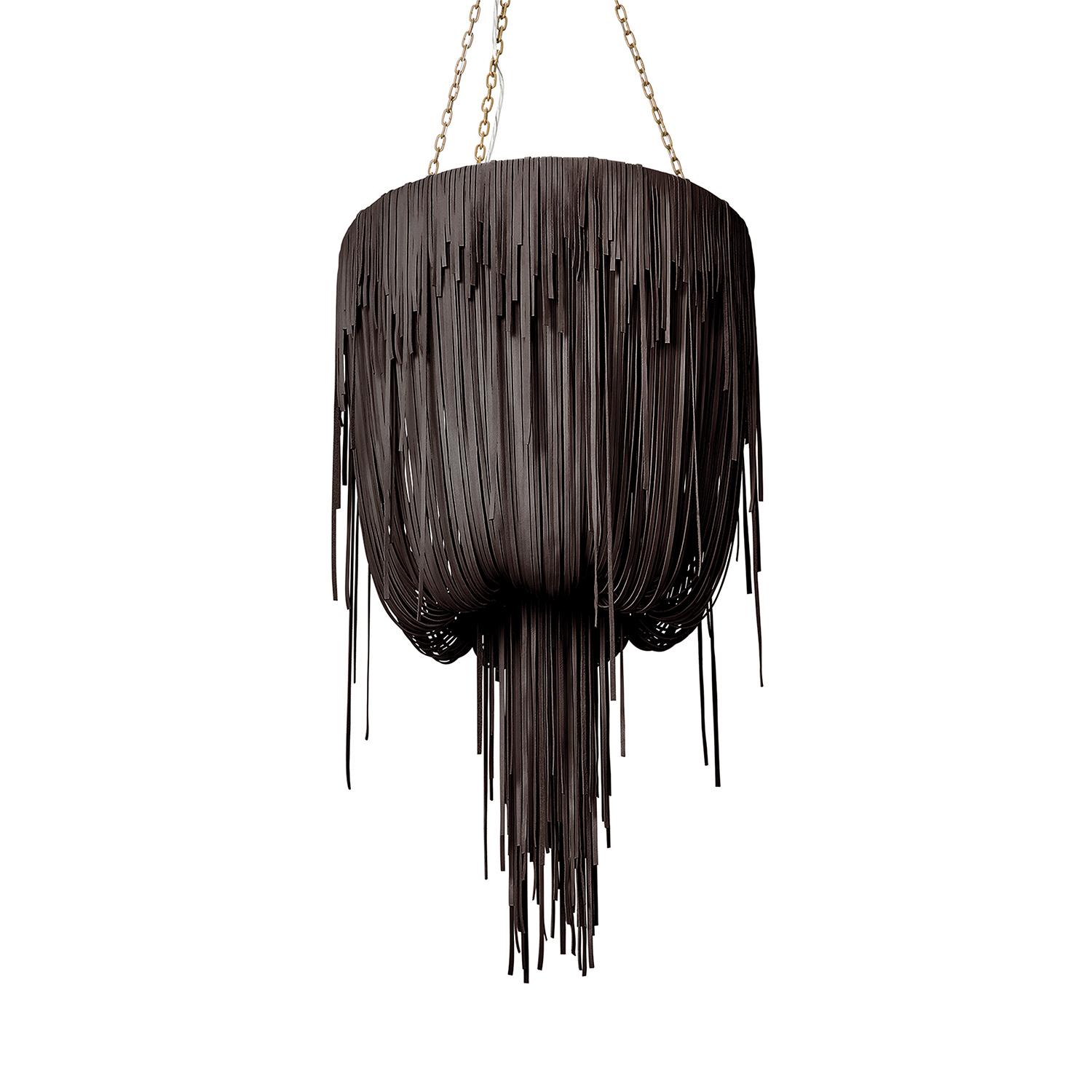 Small Round Urchin Leather Chandelier in Premium Leather