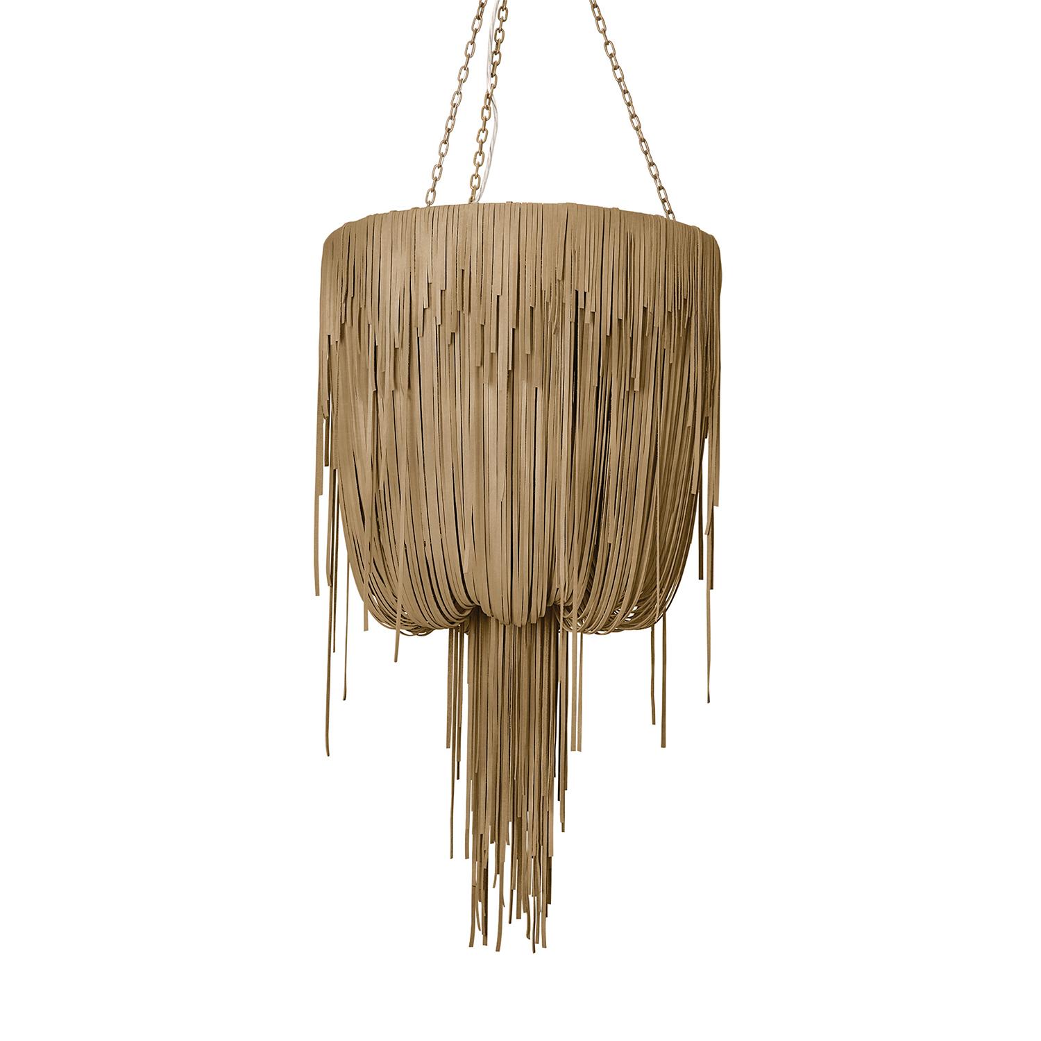 Small Round Urchin Leather Chandelier in Premium Leather