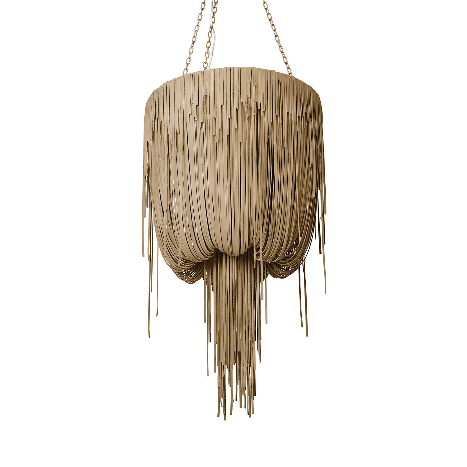 Small Round Urchin Leather Chandelier in Premium Leather