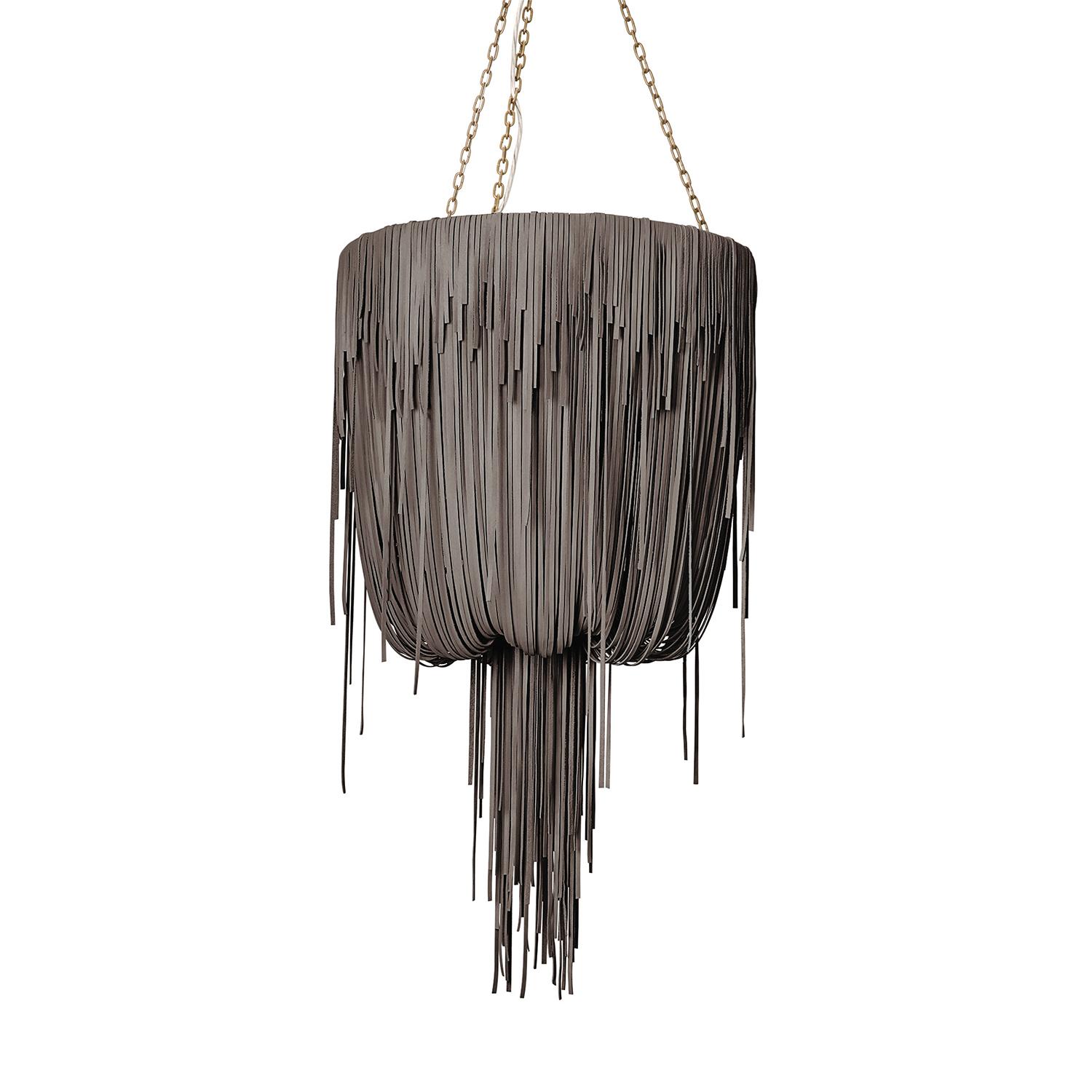 Small Round Urchin Leather Chandelier in Premium Leather