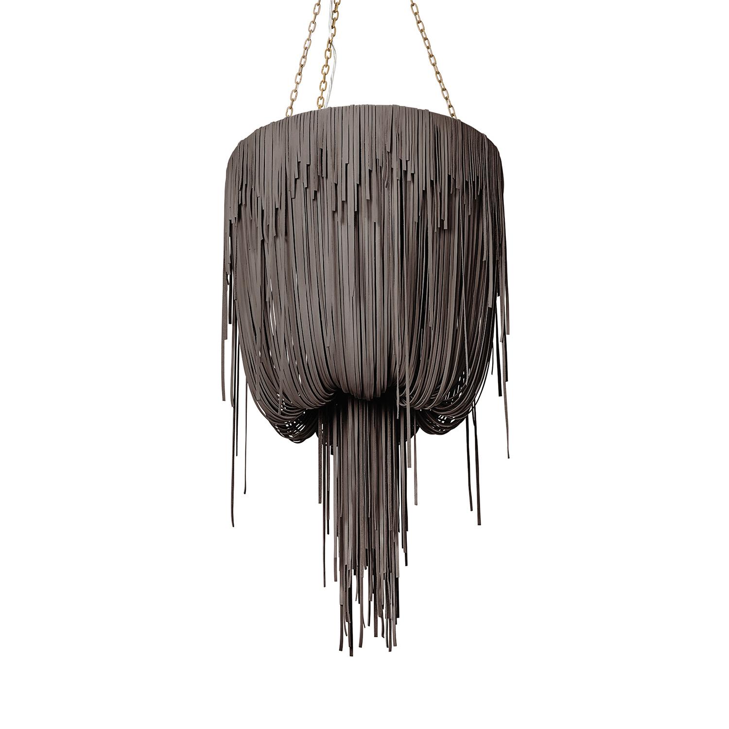 Small Round Urchin Leather Chandelier in Premium Leather