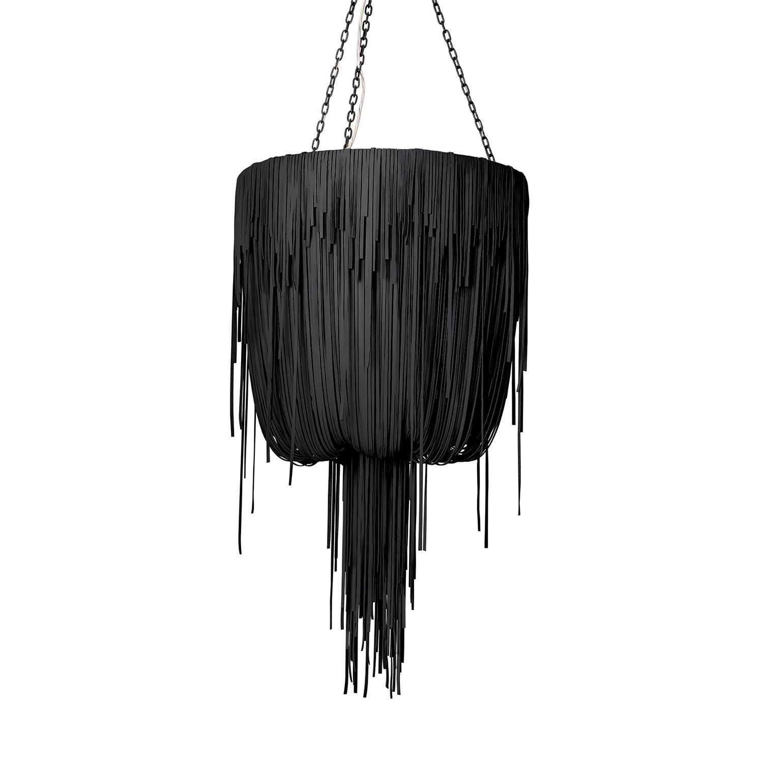 Small Round Urchin Leather Chandelier in Premium Leather