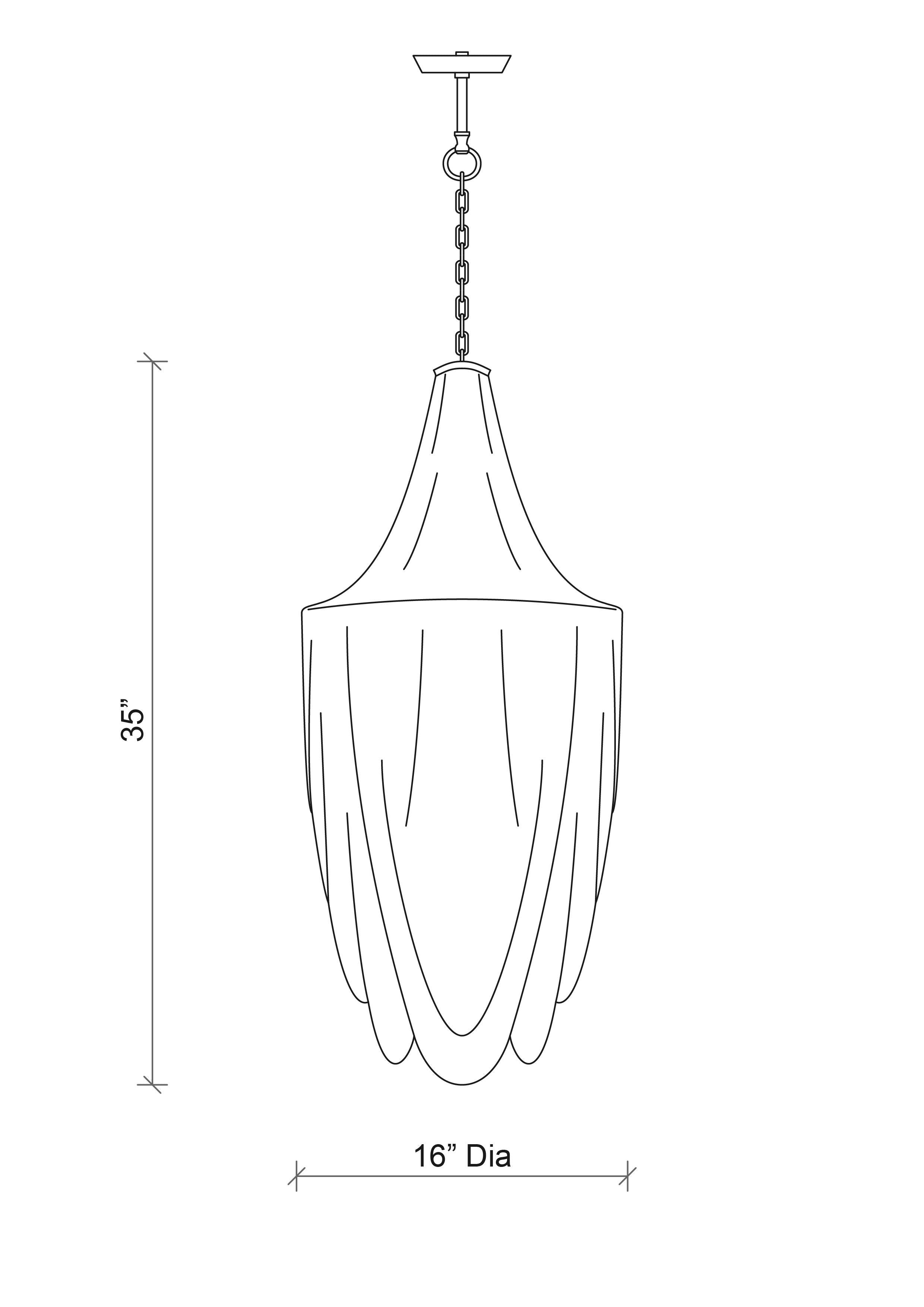 Small Round Whisper with Crown Leather Chandelier in NeKeia Leather