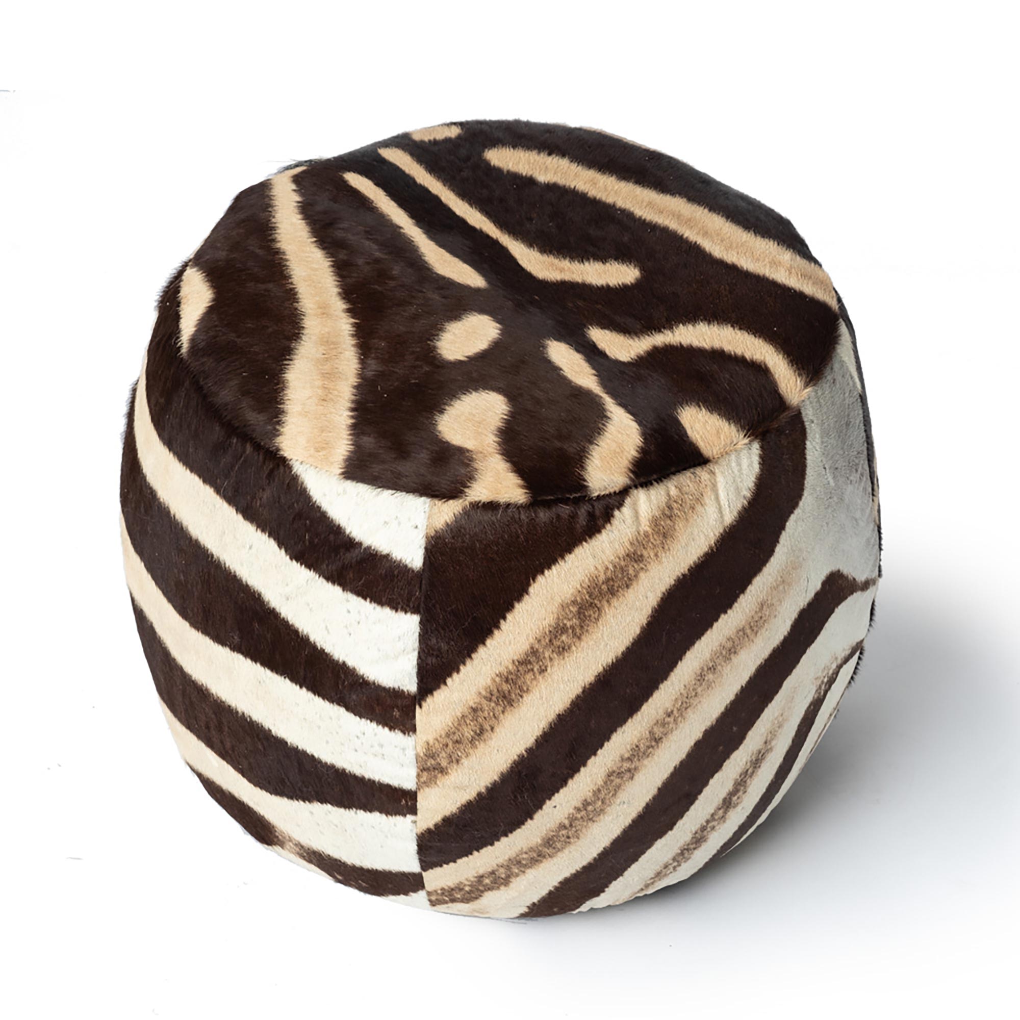 Zebra Hide Tub Ottoman