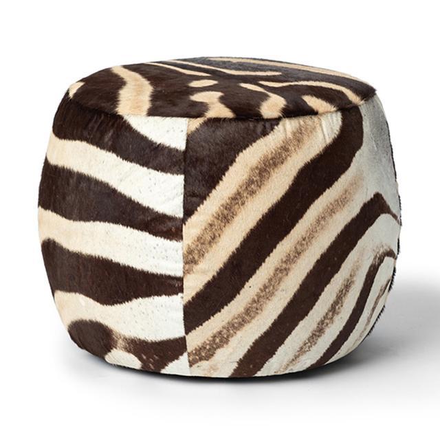 Zebra Hide Tub Ottoman