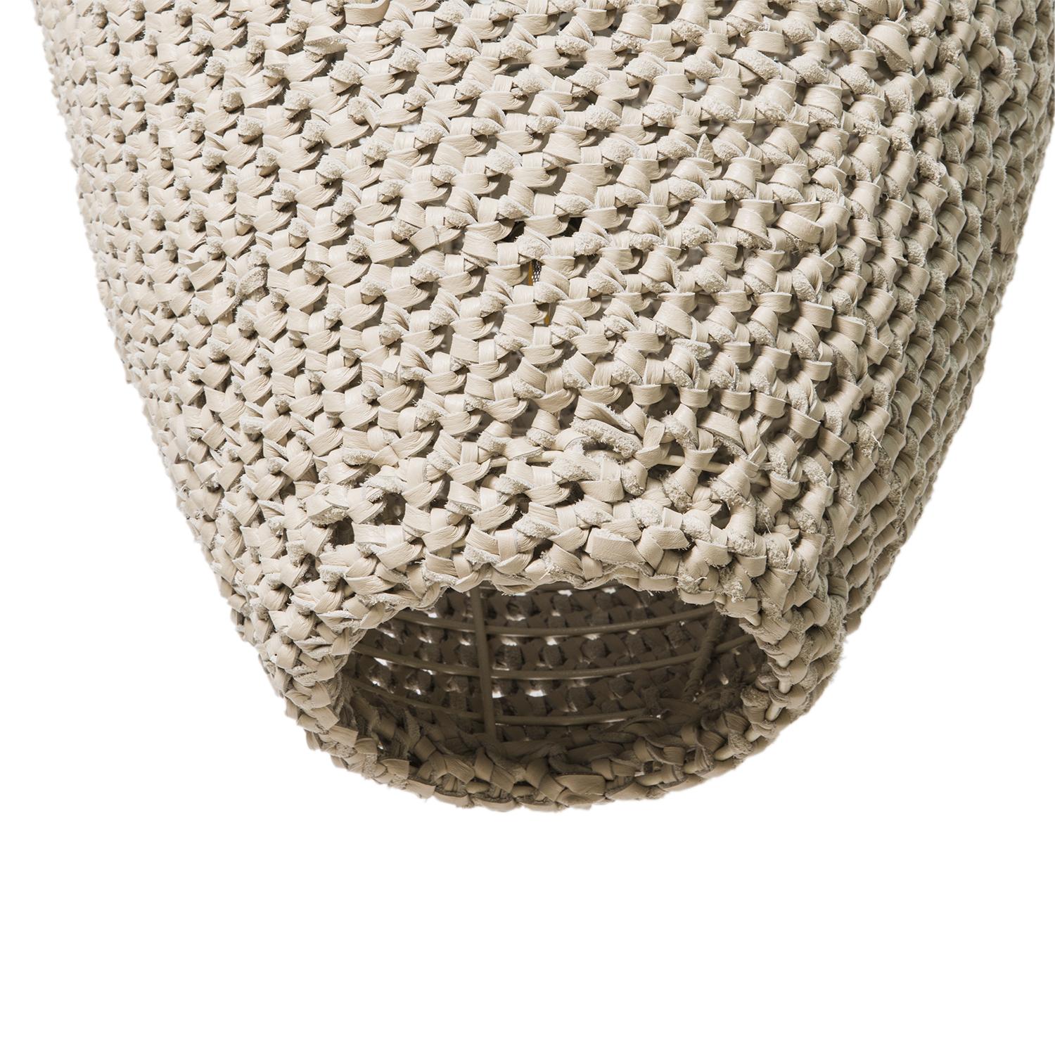Extra Large Crocheted Leather Pod Pendant