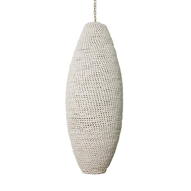 Extra Large Crocheted Leather Pod Pendant