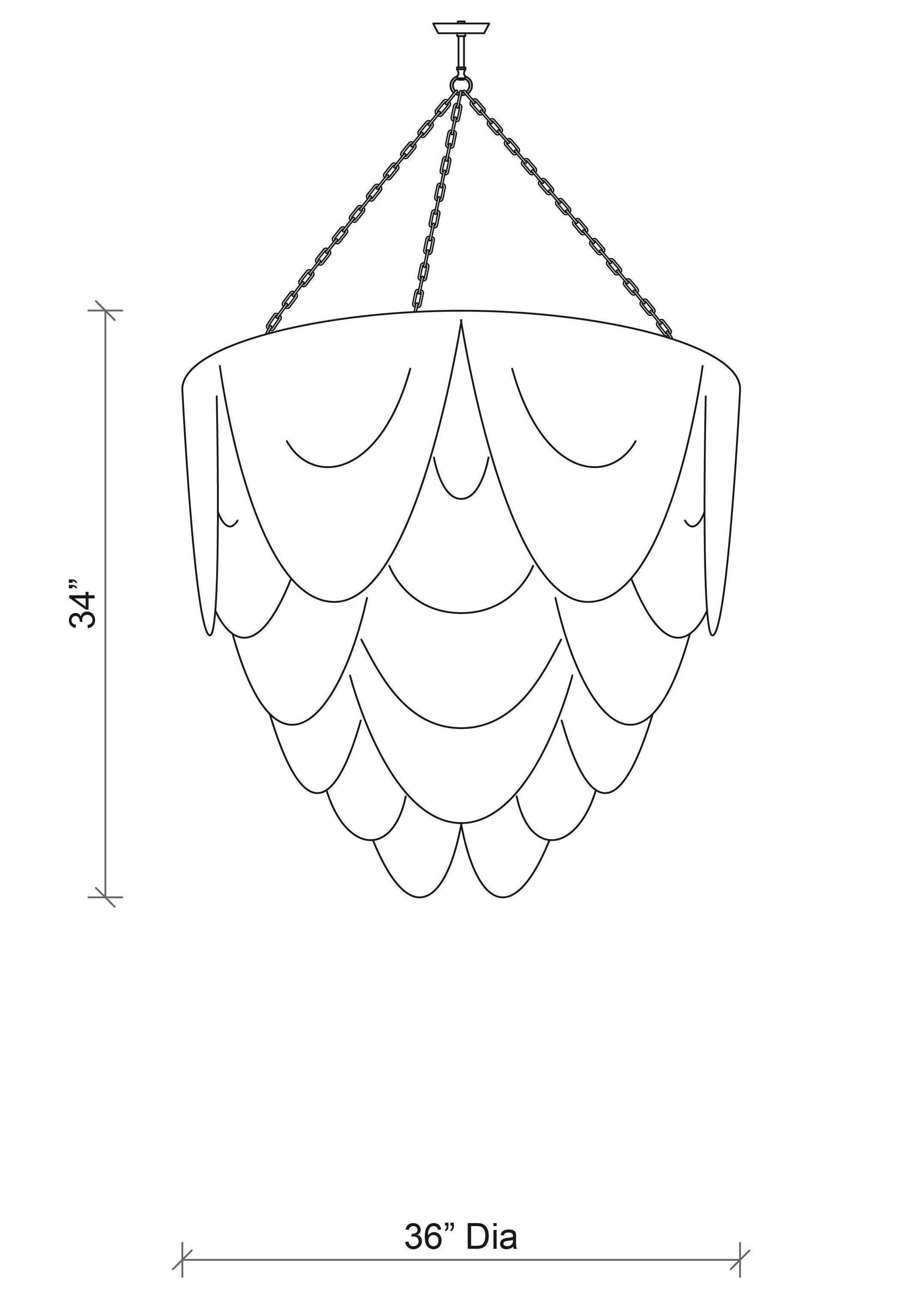 Extra Large Round Whisper Leather Chandelier