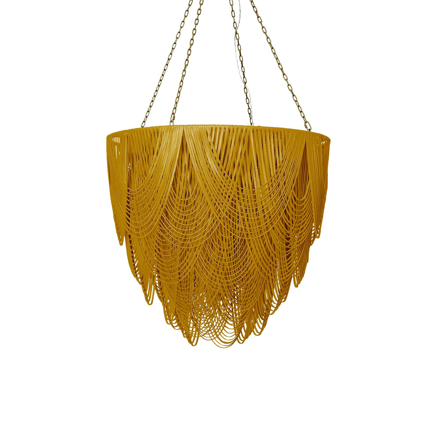 Extra Large Round Whisper Leather Chandelier in NeKeia Leather
