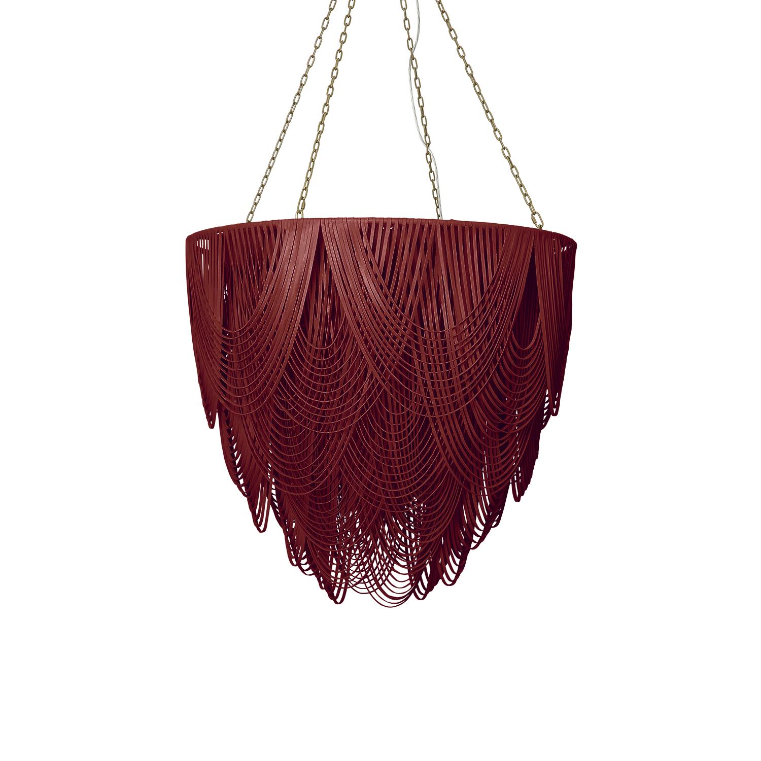 Extra Large Round Whisper Leather Chandelier in NeKeia Leather