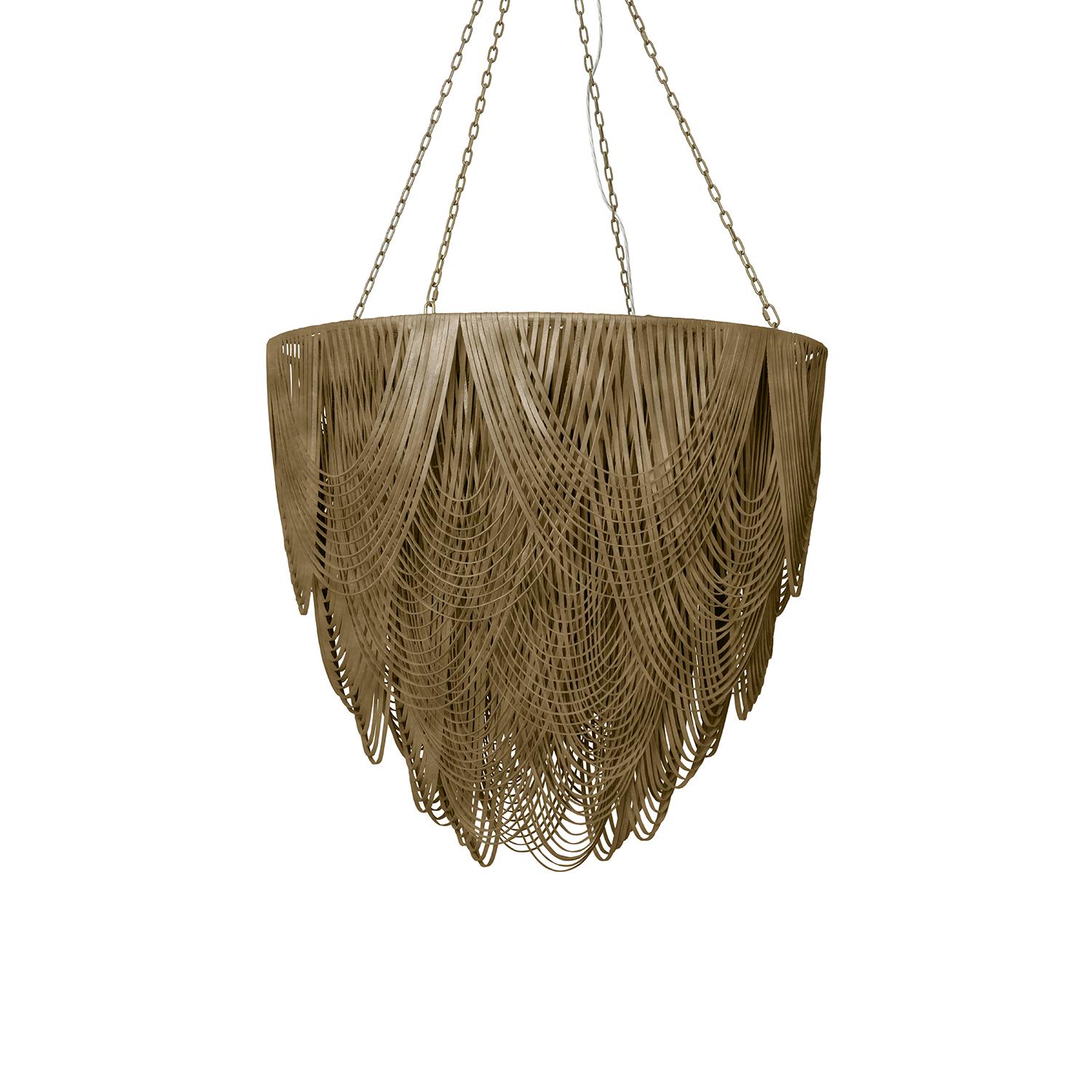 Extra Large Round Whisper Leather Chandelier in Premium Leather