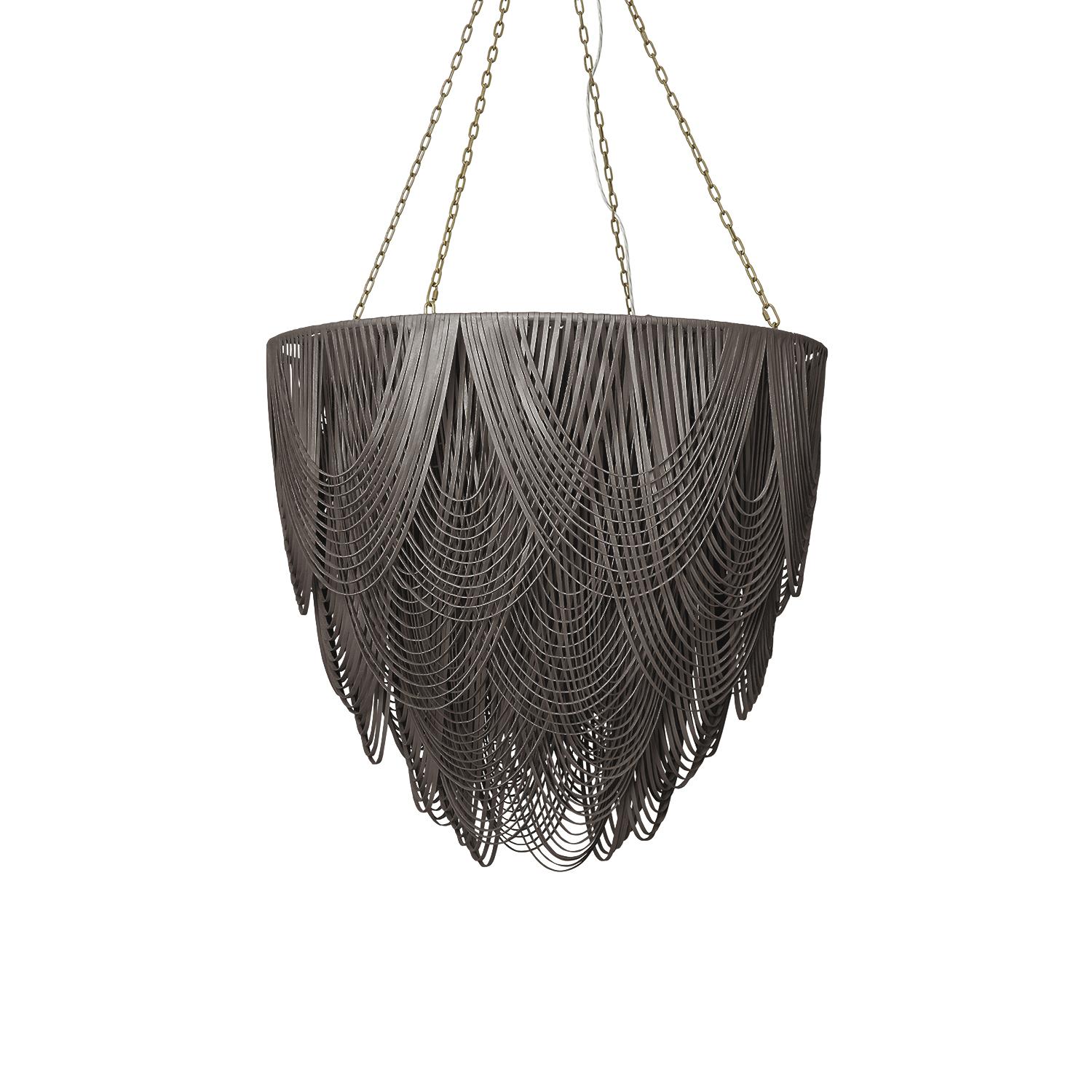 Extra Large Round Whisper Leather Chandelier in Premium Leather