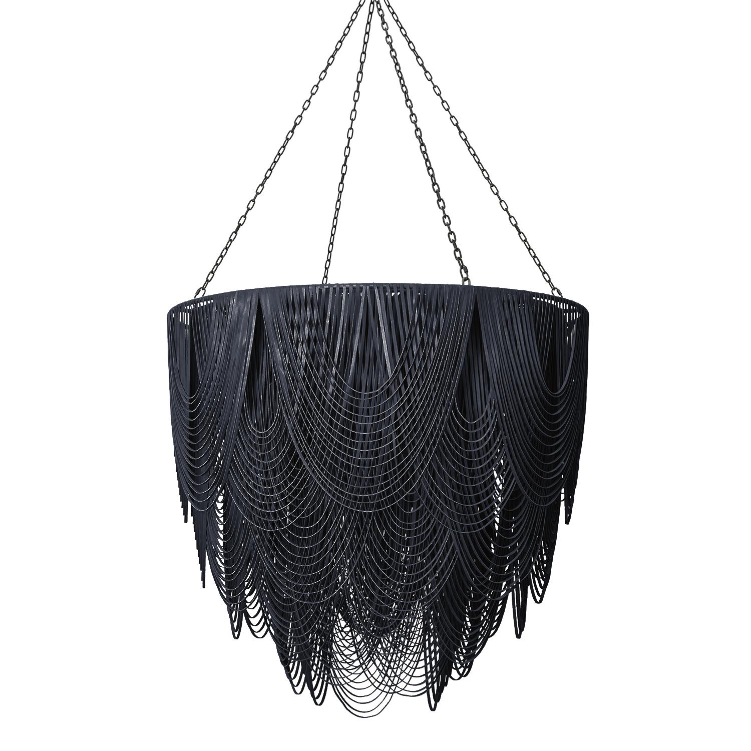 XXL Round Whisper Leather Chandelier in NeKeia Leather