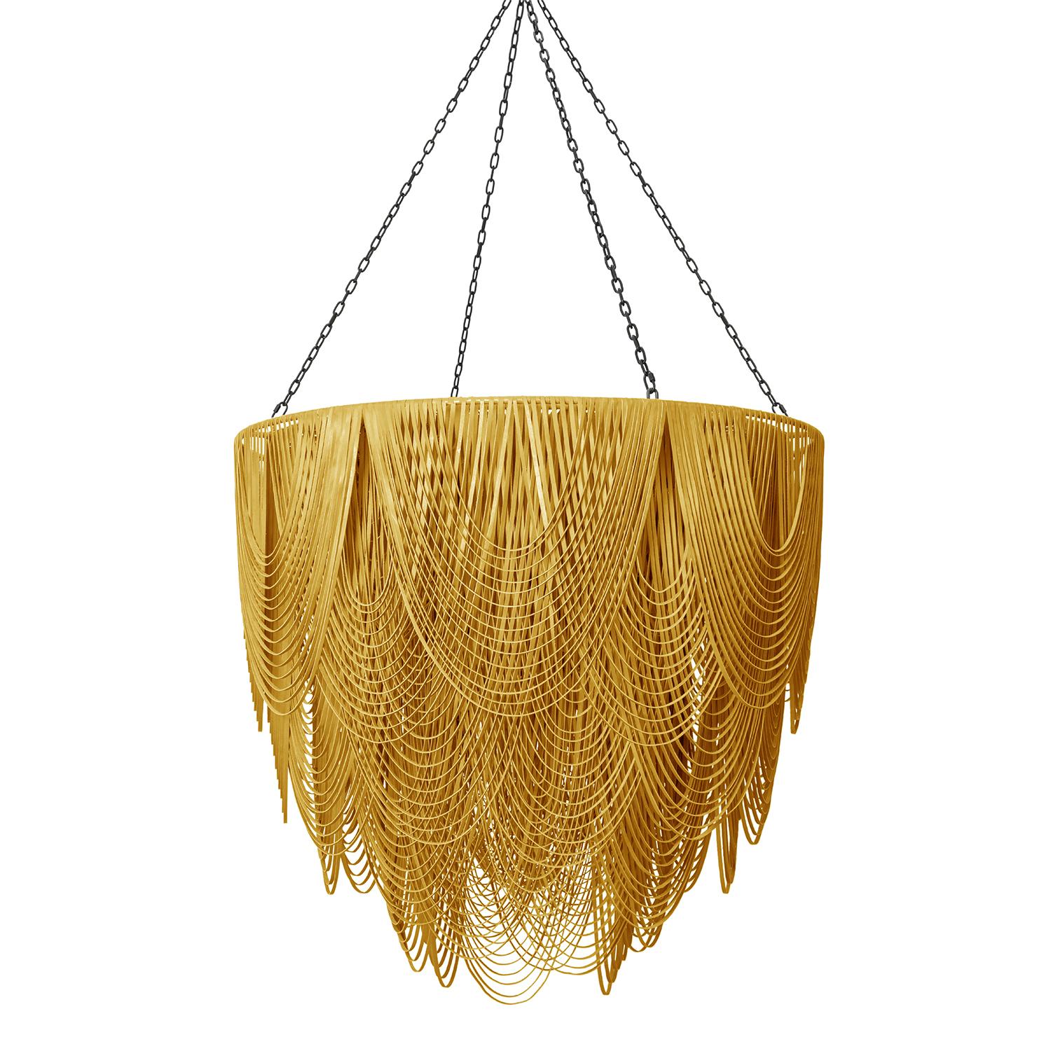 XXL Round Whisper Leather Chandelier in NeKeia Leather