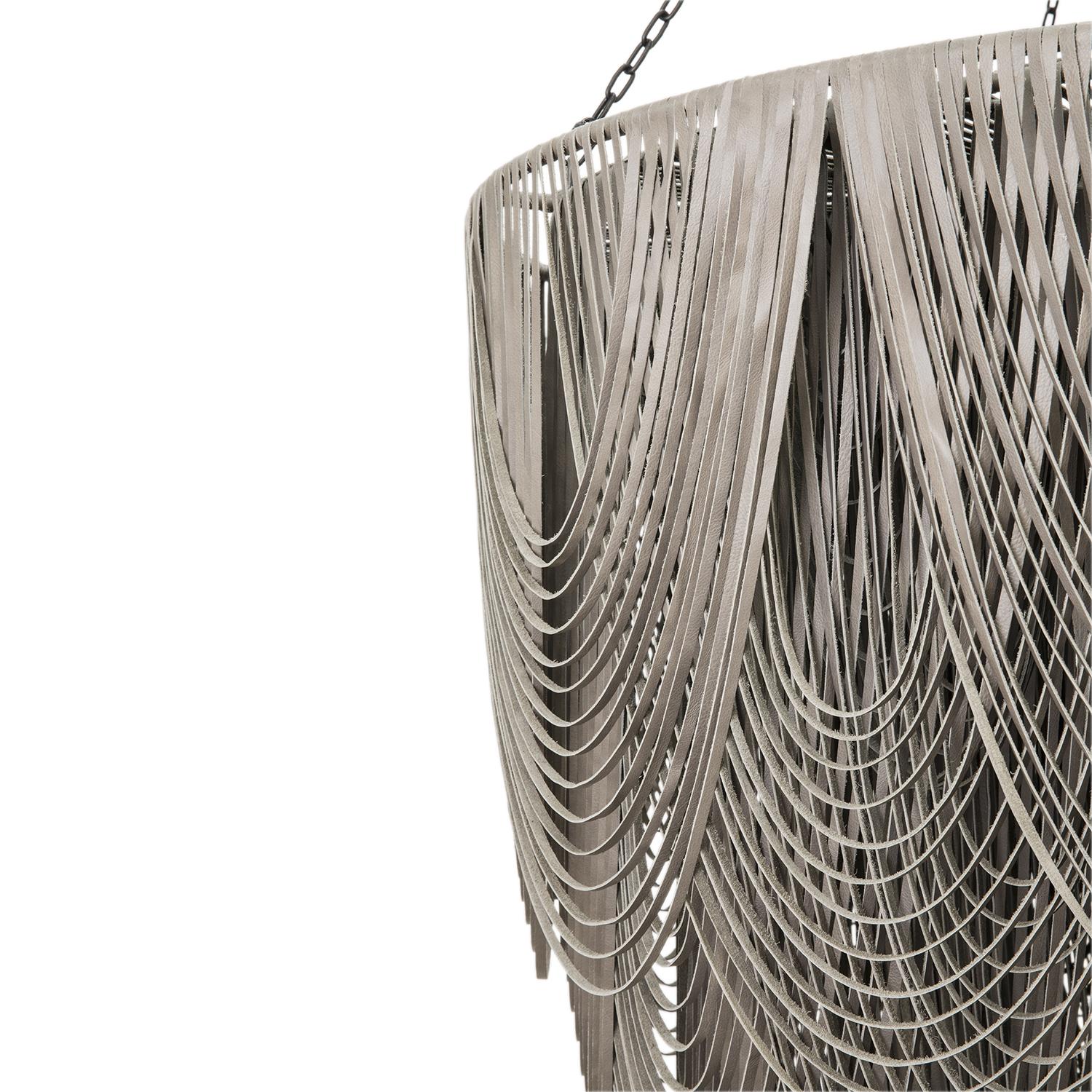 XXL Round Whisper Leather Chandelier in Premium Leather