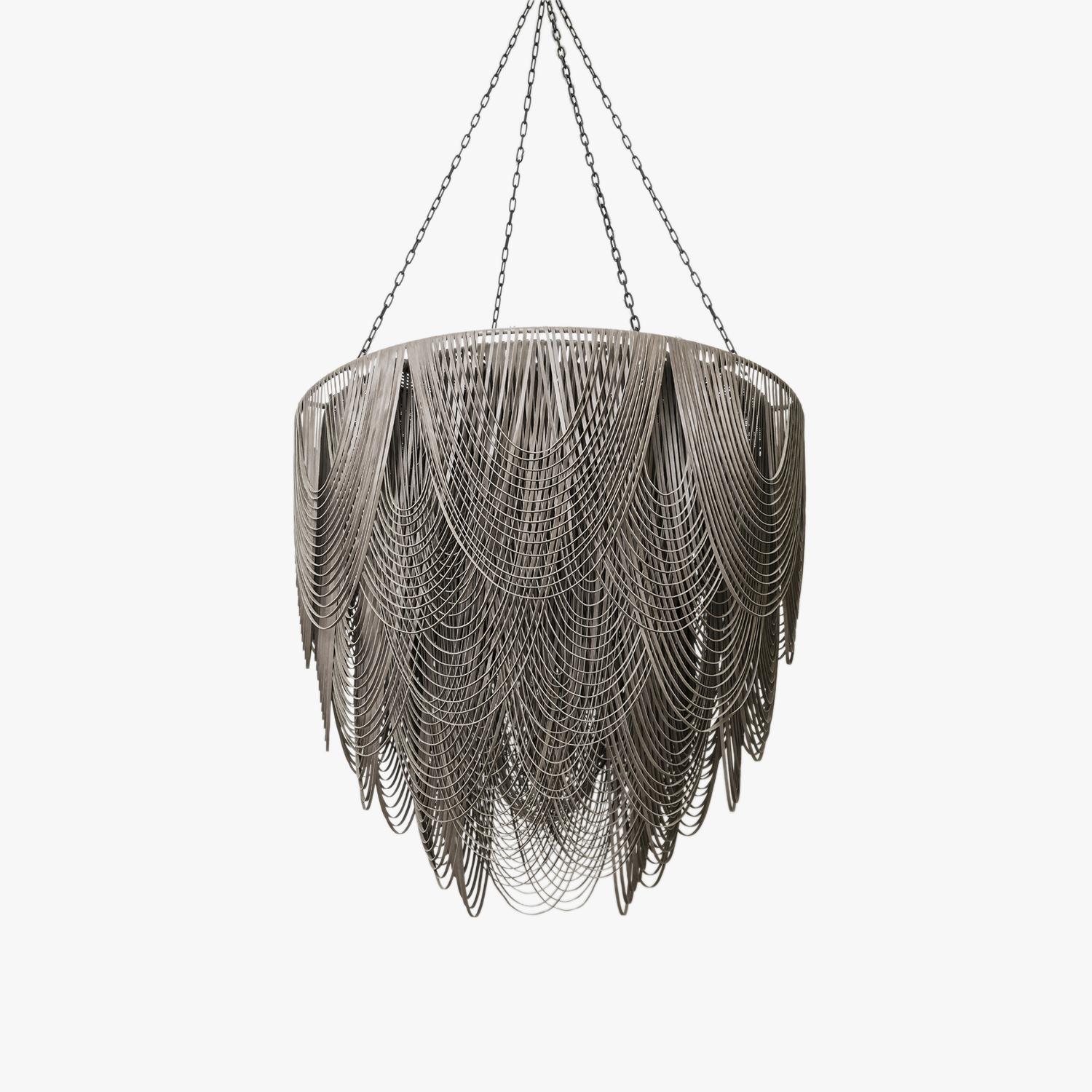 XXL Round Whisper Leather Chandelier in Premium Leather