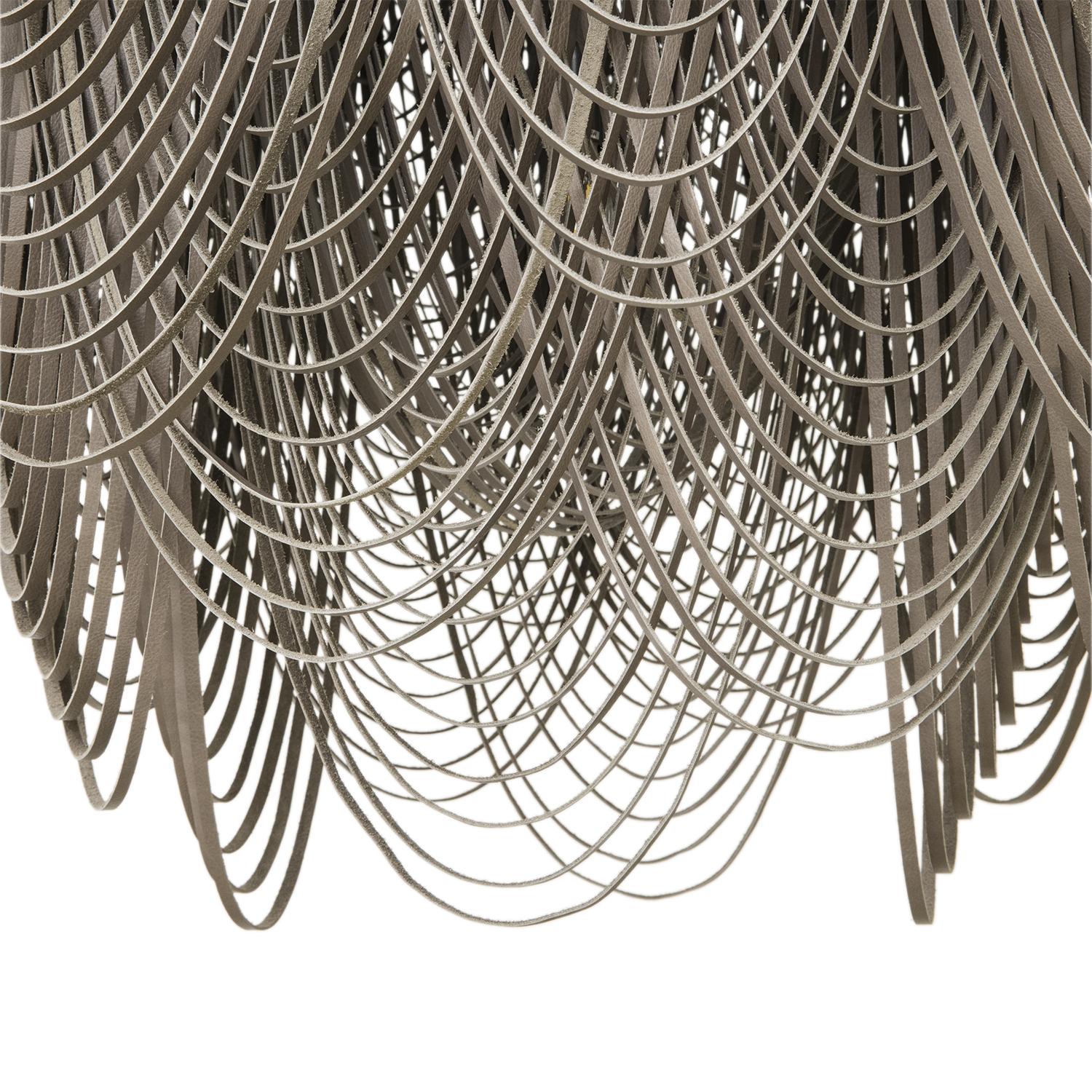 XXL Round Whisper Leather Chandelier in Premium Leather