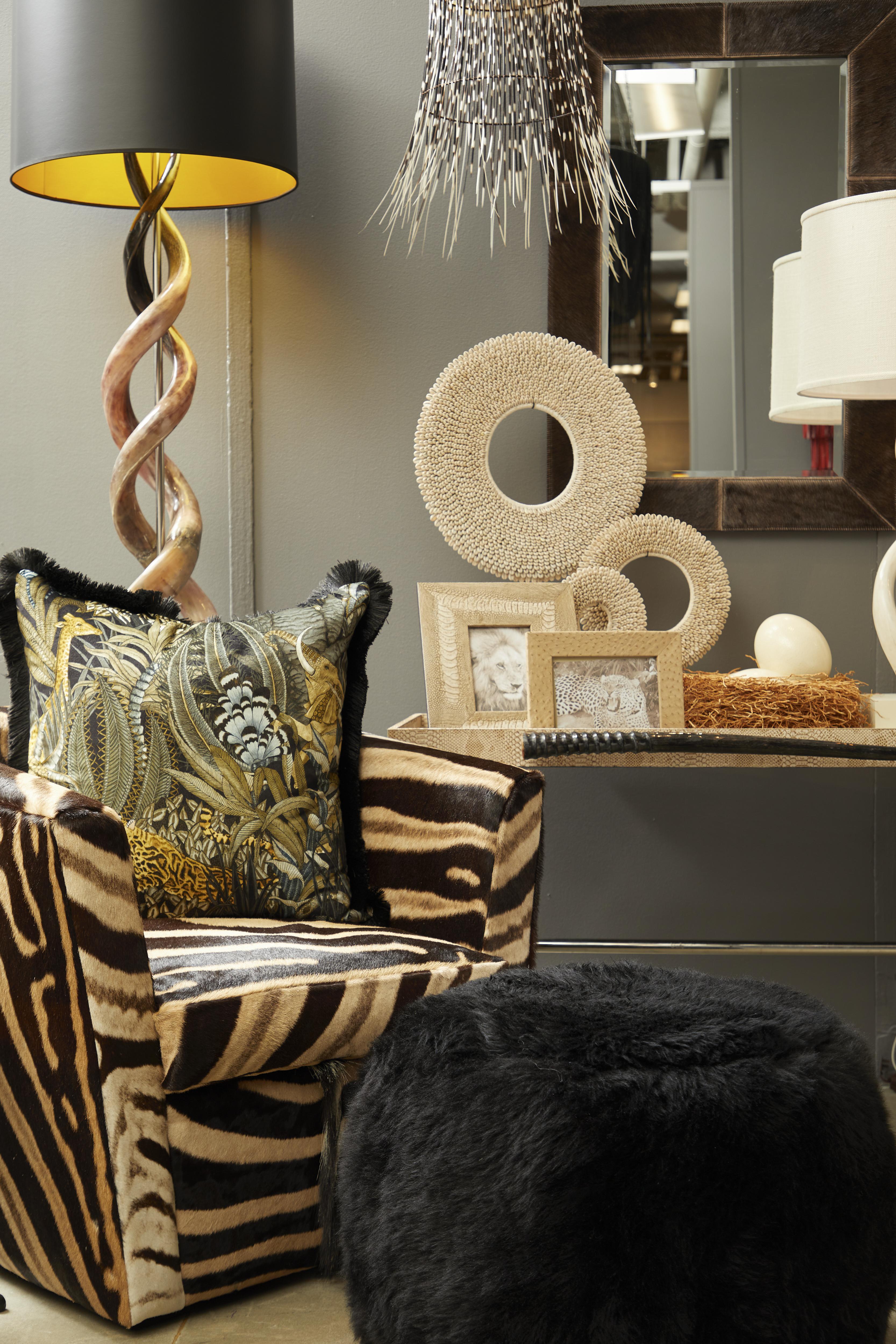 Zebra Hide Tub Chair