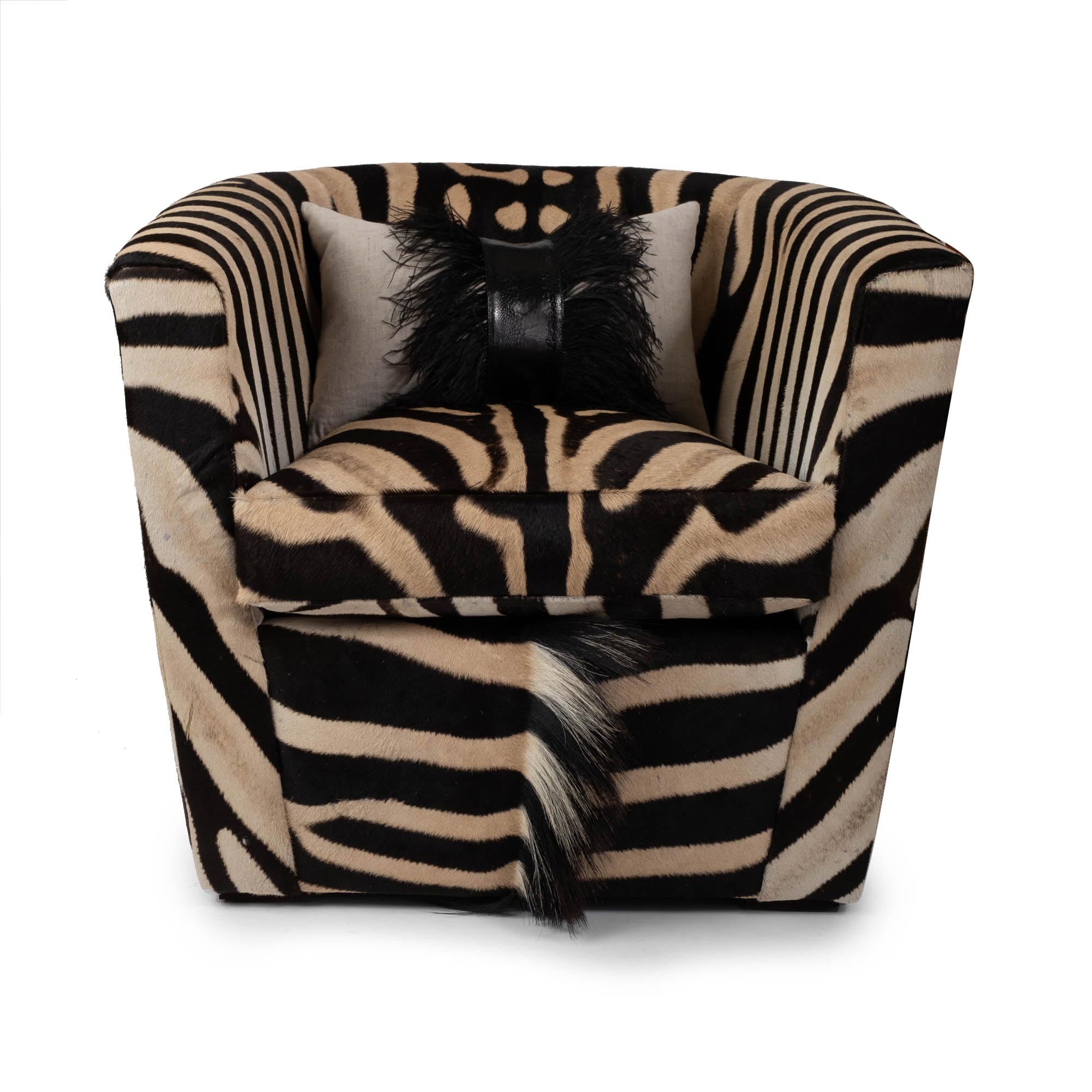 Zebra Hide Tub Chair