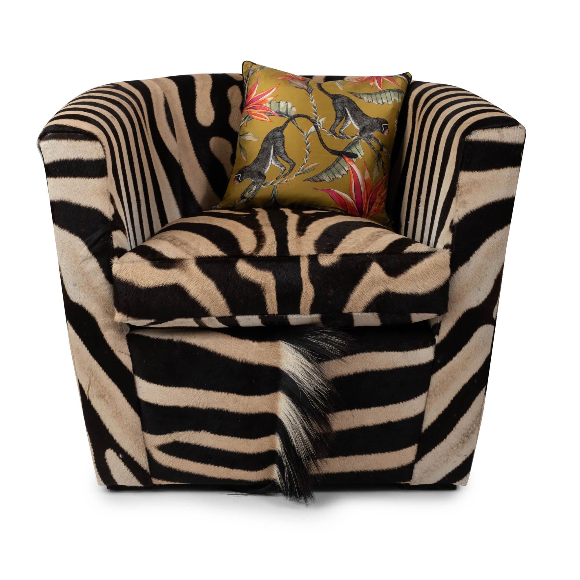 Zebra Hide Tub Chair