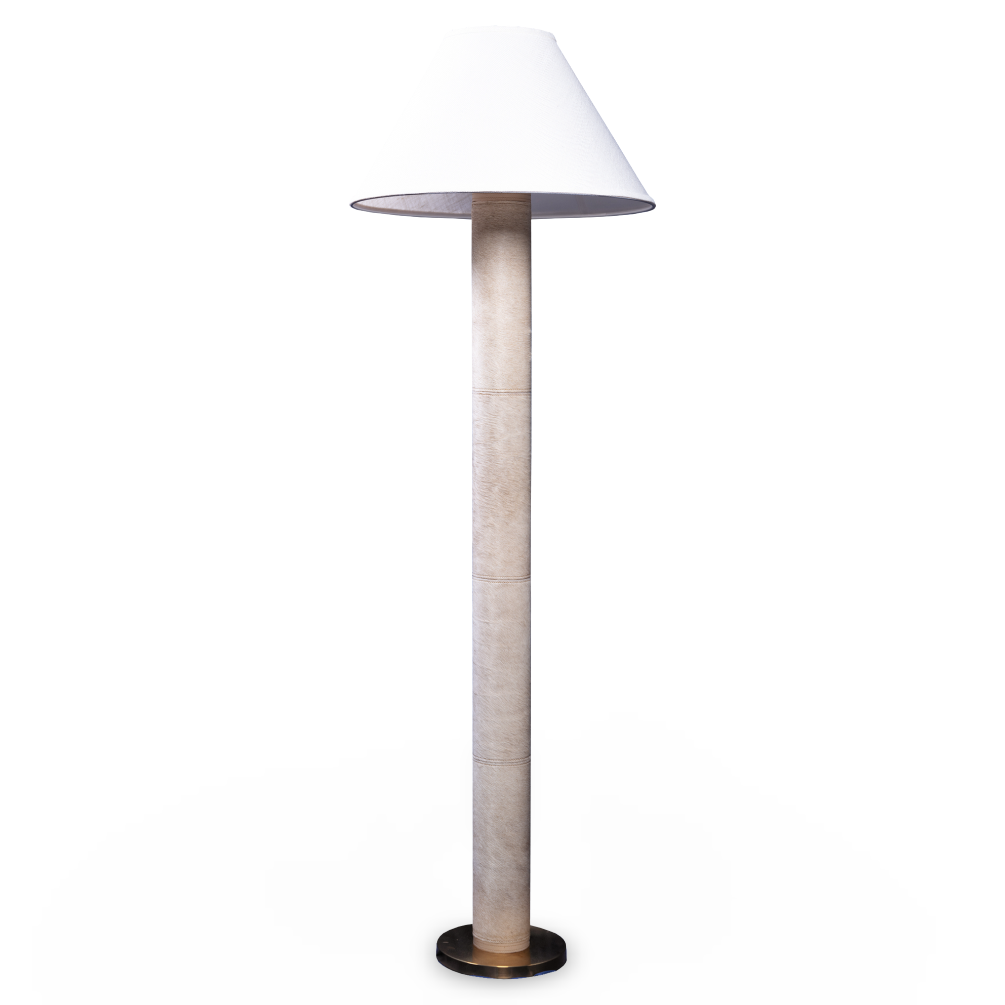 Nawi Floor Lamp in Cream Cow Hide