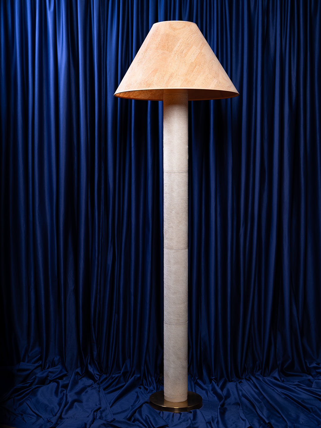 Nawi Floor Lamp in Cream Cow Hide