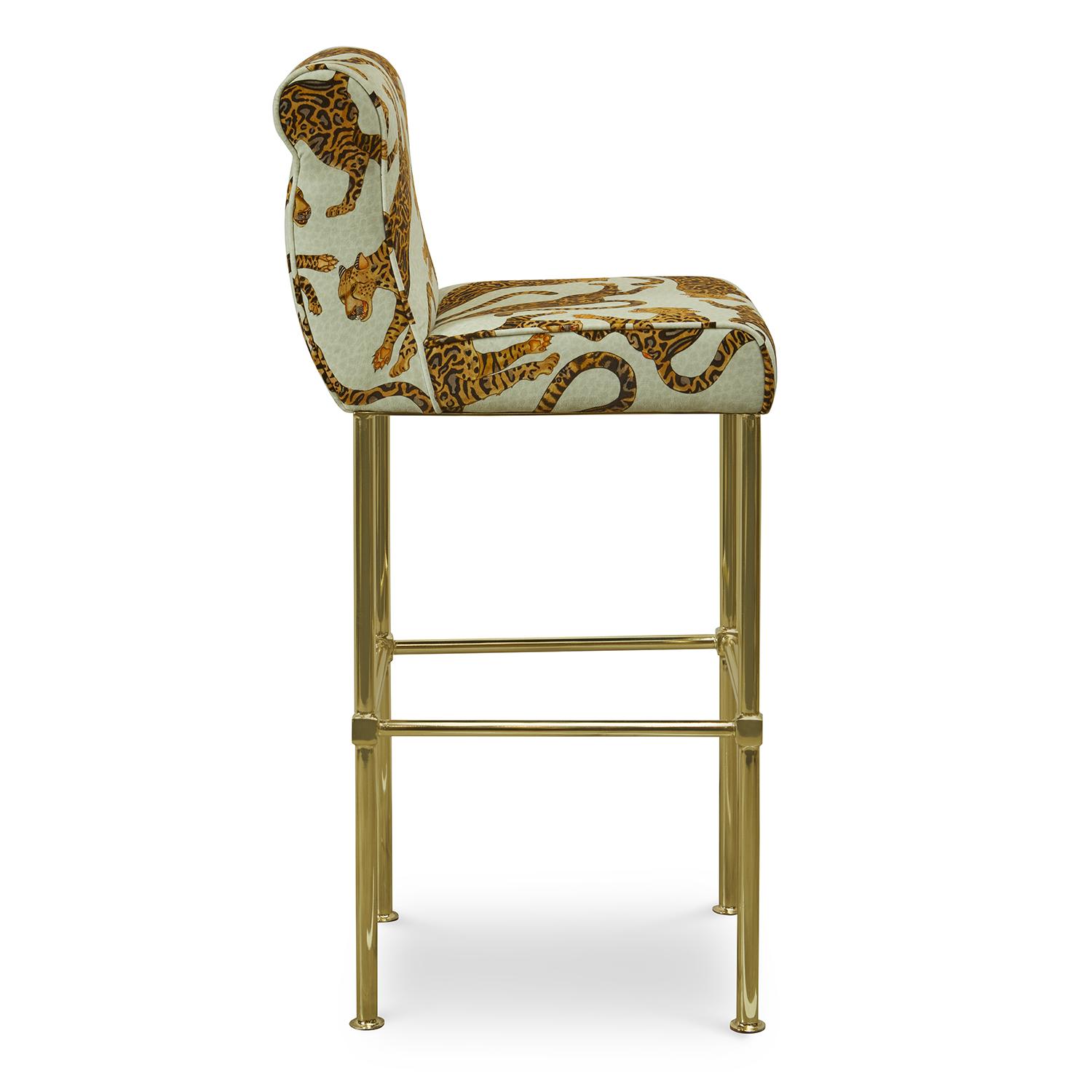 Ardmore Cheetah Kings Velvet Stone Bar Stool