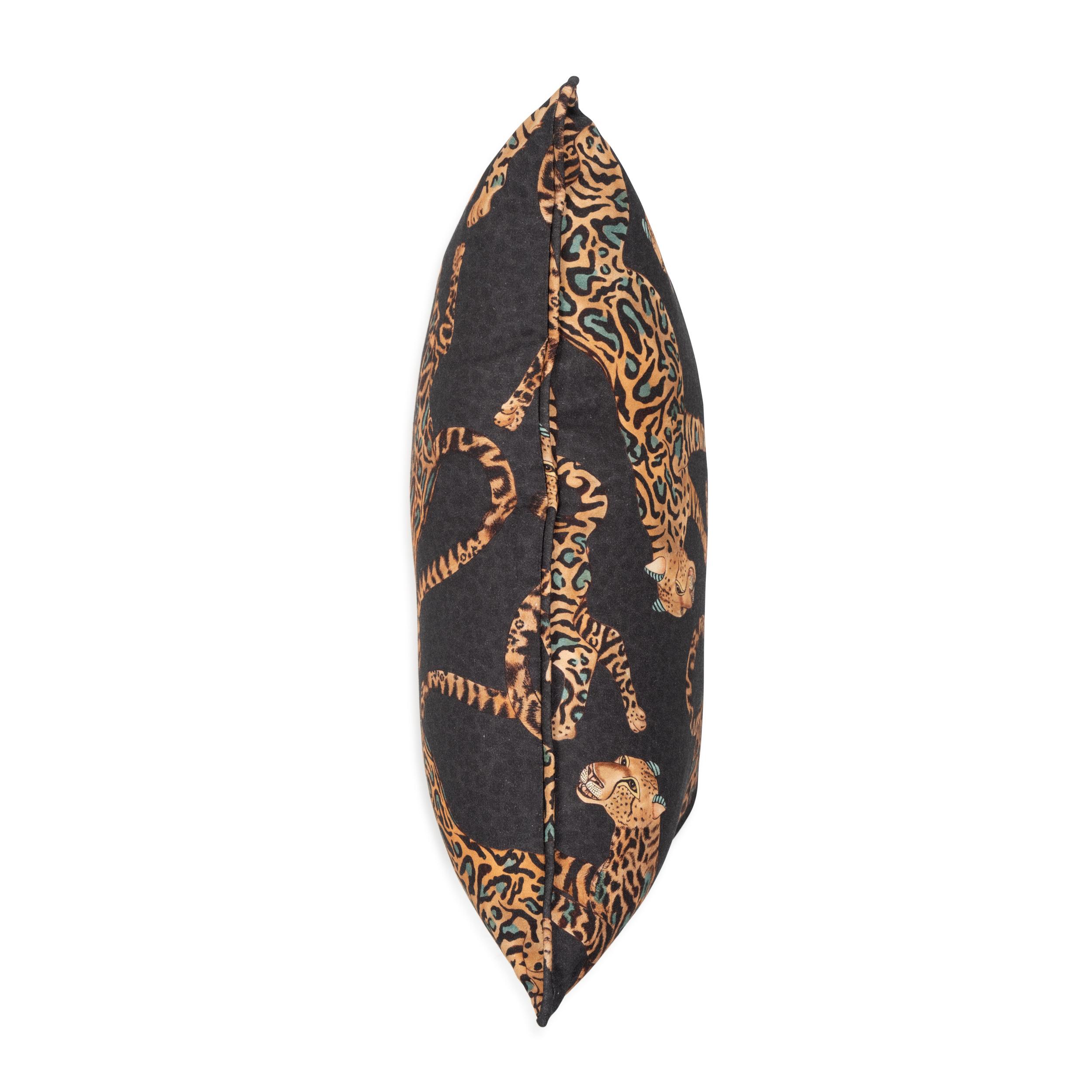 Cheetah Kings Lumbar Pillow - Linen - Amber