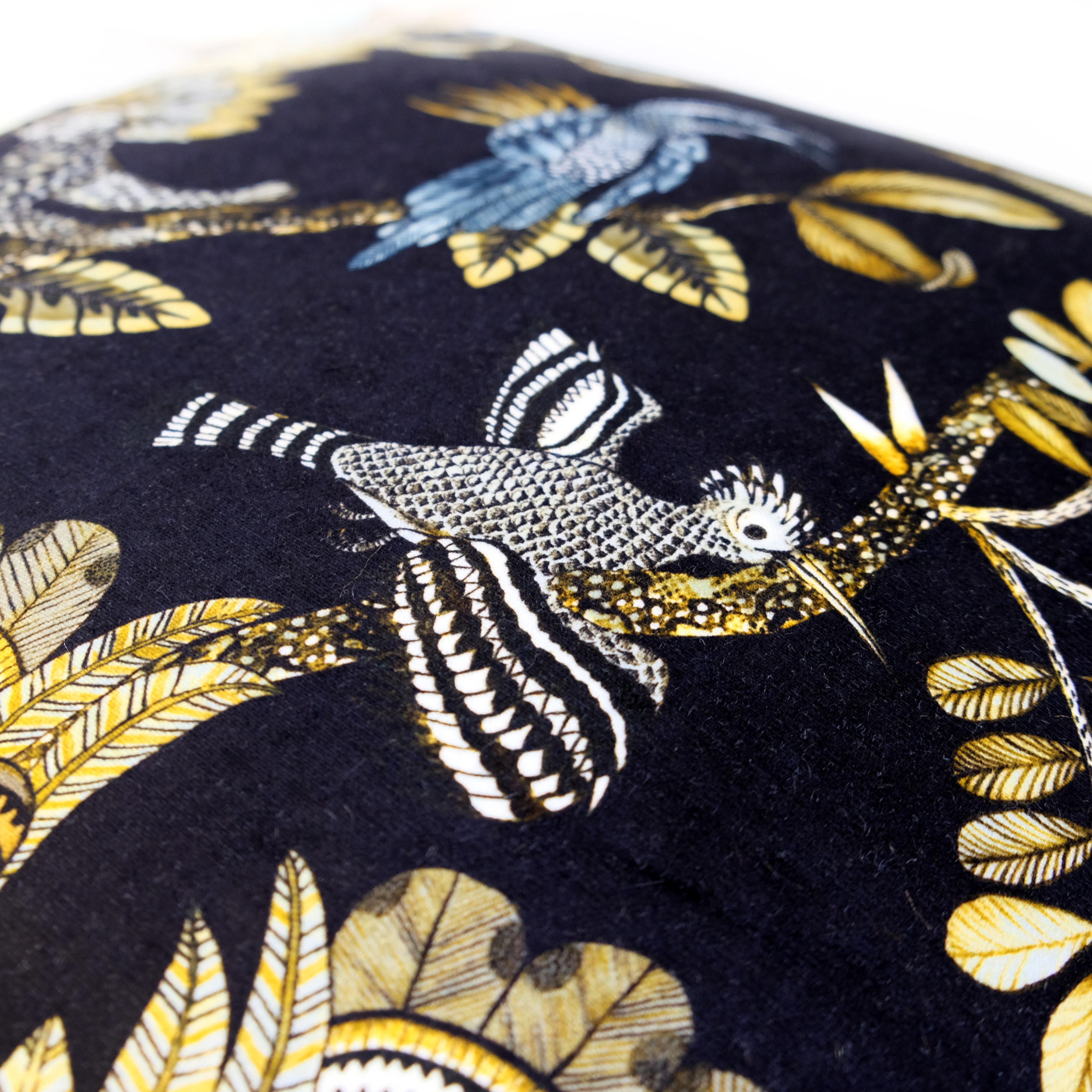 Camp Critters Pillow - Velvet w/ Fringe - Brass