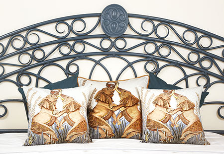 Dancing Elephants Pillow - Cotton - Mist